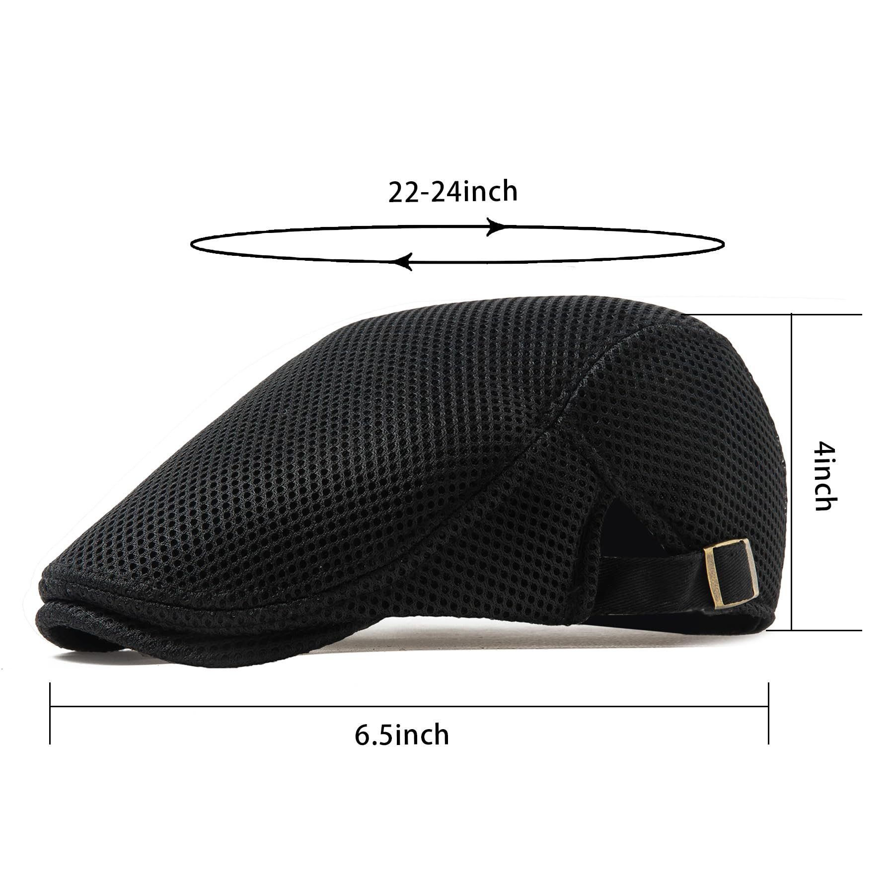 Zaewry Flat Cap Herren Atmungsaktive Mesh-Sommermütze Verstellbare Schiebermütze Baskenmütze Ivy Cap Cabbie Flat Cap