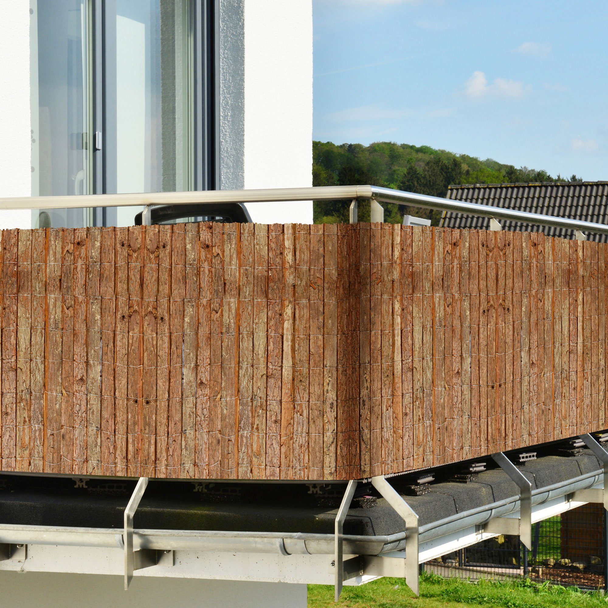 Sol Royal Sichtschutzzaunmatten Sichtschutz Rinde SolVision R63 Natur, 90x300cm, (HxB), Sichtschutz Rindenmatte für Balkon Garten oder Windschutz Blickschutz – Bild 4 von 5