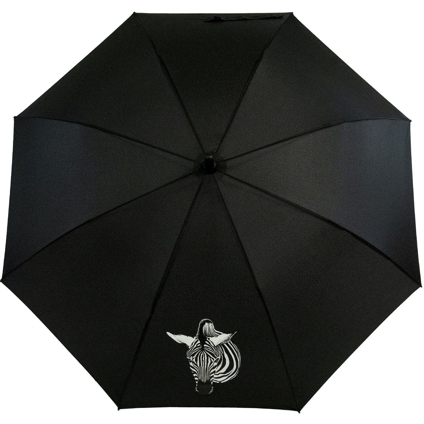 und Nässe Zebra Auf-Automatik Langregenschirm Farbwechsel Wow-Effekt, Damen-Regenschirm mit - Impliva Wetprint bei