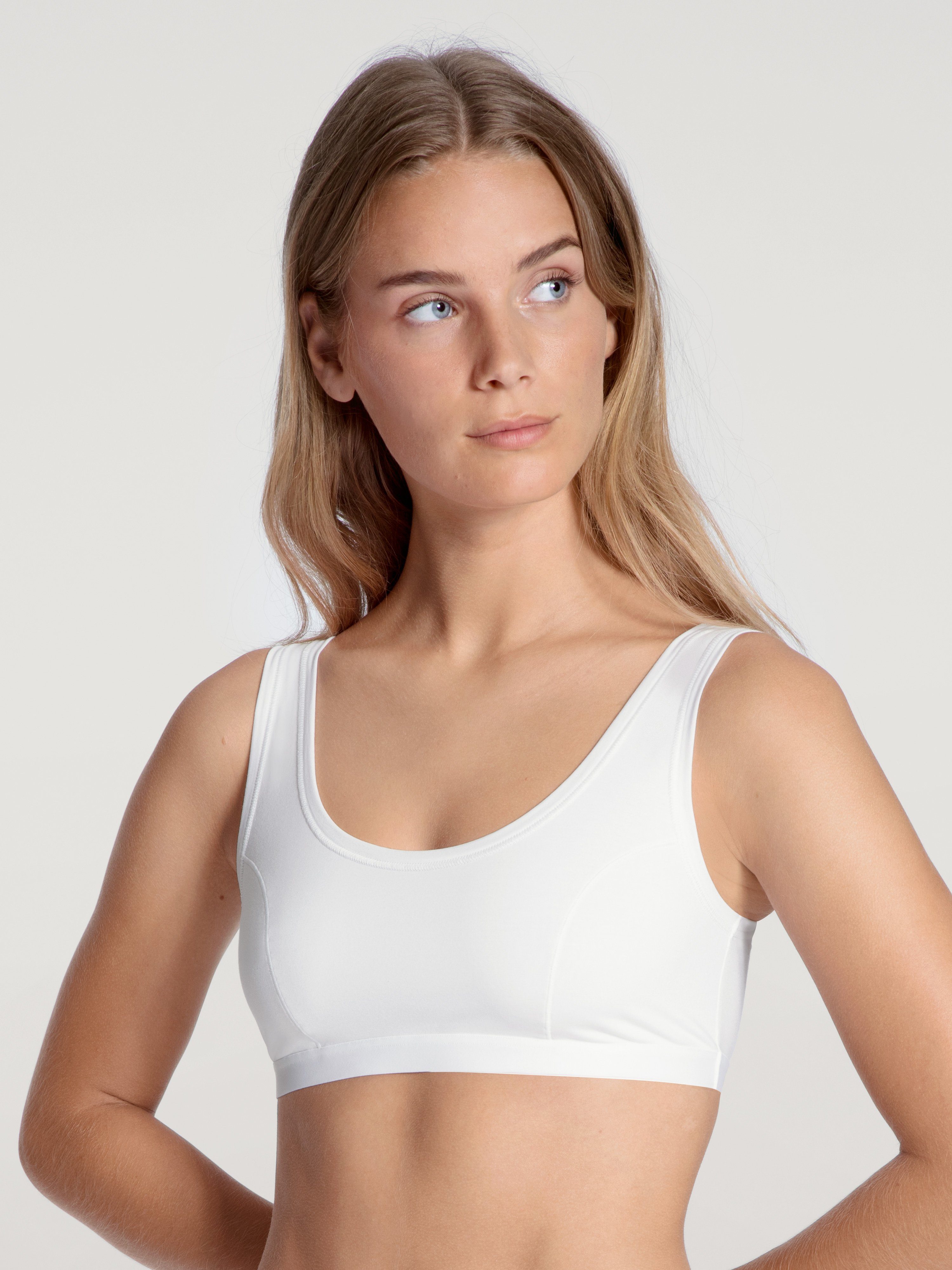 mit Natural CALIDA weiss Bustier Joy Feuchtigkeitsmanagement tollem