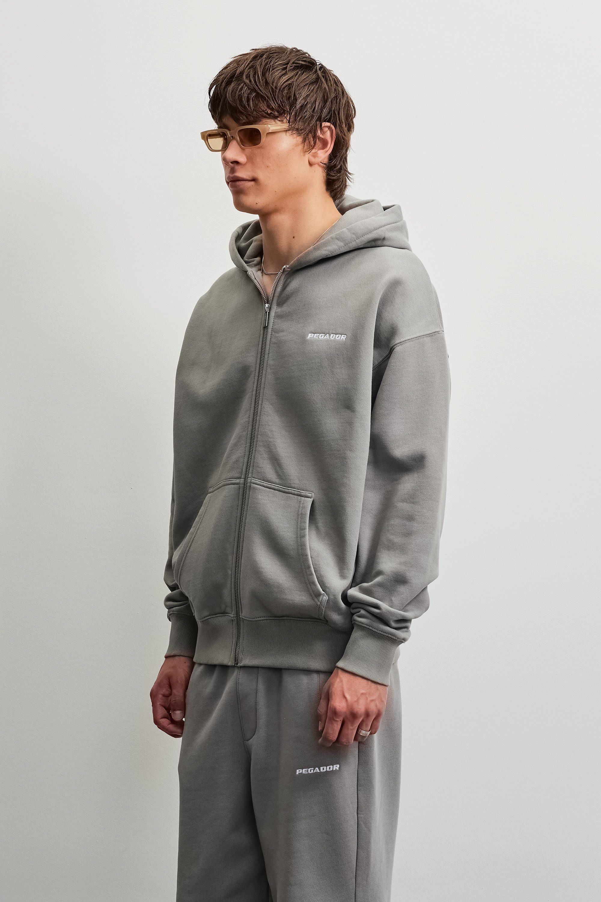 PEGADOR Kapuzensweatjacke Logo Oversized Sweat Jacket Baumwollmischung, oversize – Bild 3 von 5