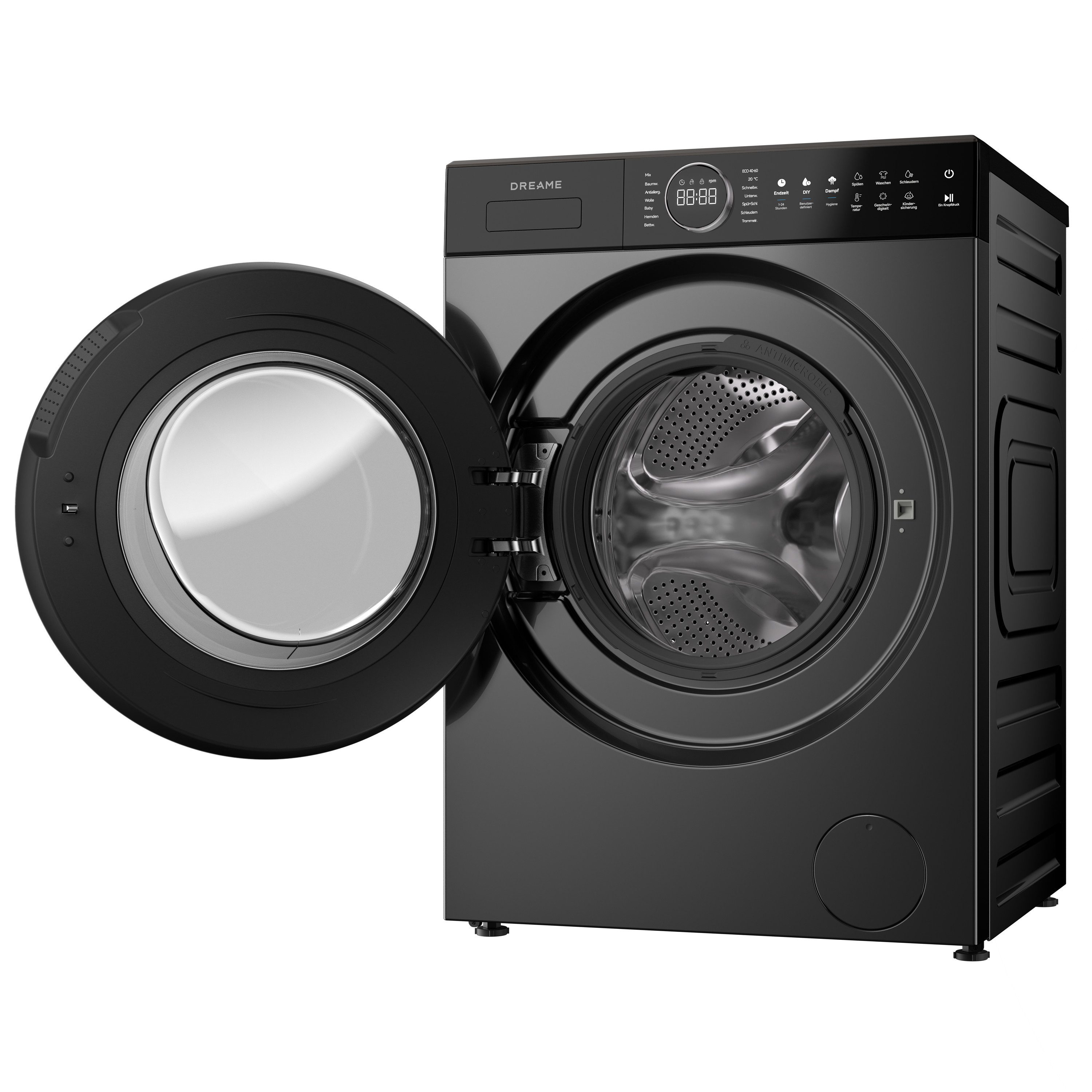 Dreame Waschmaschine DWF10M70DAEU, 10 kg, 1400 U/min, Automatikpflege, Hygieneprogramm, Inverter-Motor