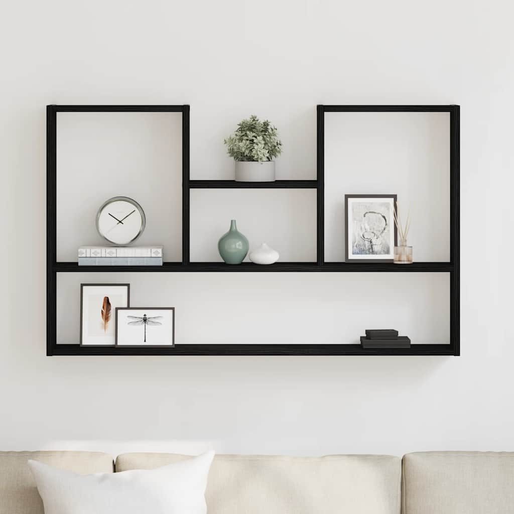 vidaXL Regal Wandregal Schwarz Eichen-Optik 99x15x60 günstig online kaufen