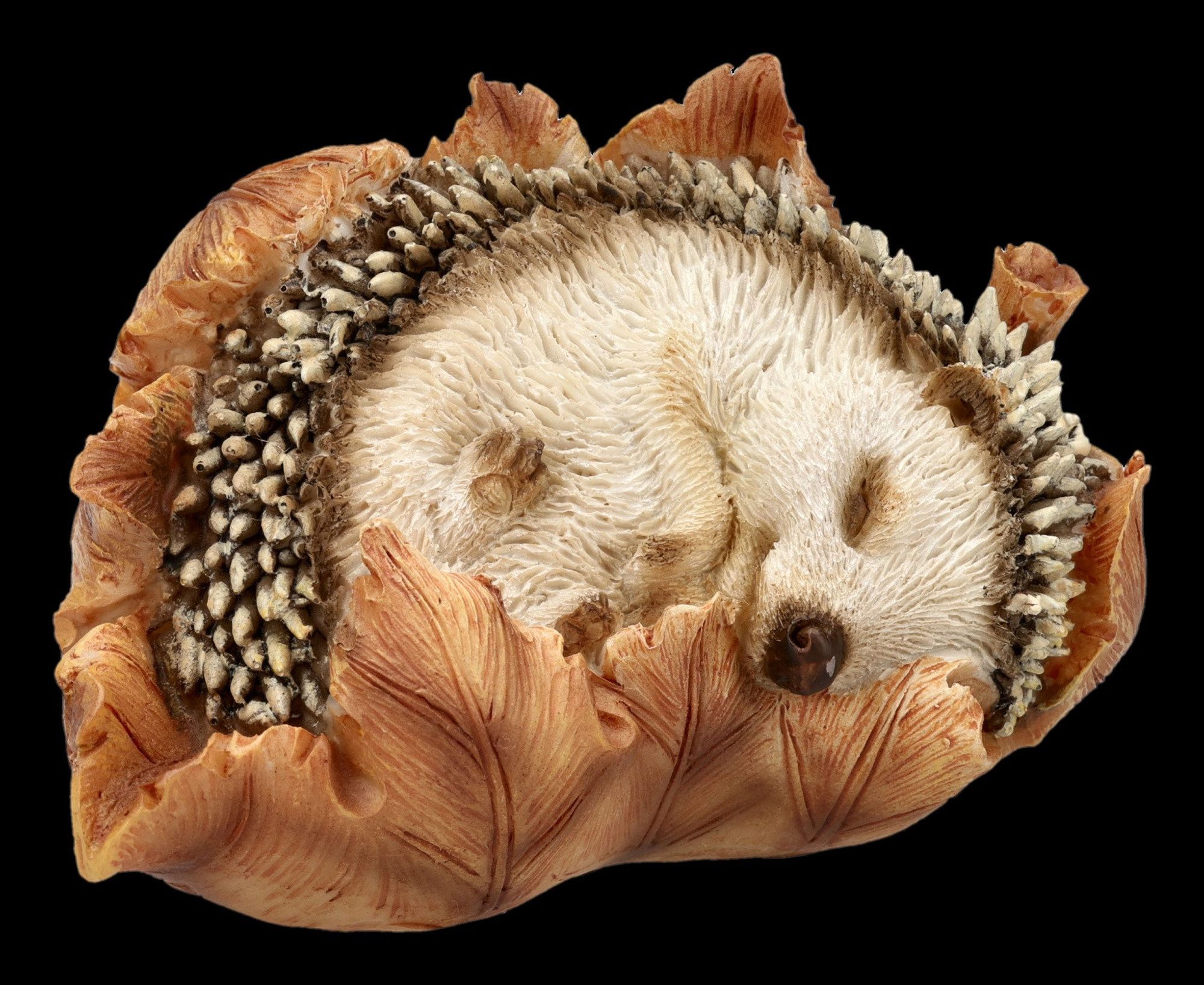 Figuren Shop GmbH Gartenfigur Igel Statue – Gartenfigur Tierdeko Winterschlaf Blatt Dekofigur 9 cm – Bild 2 von 5