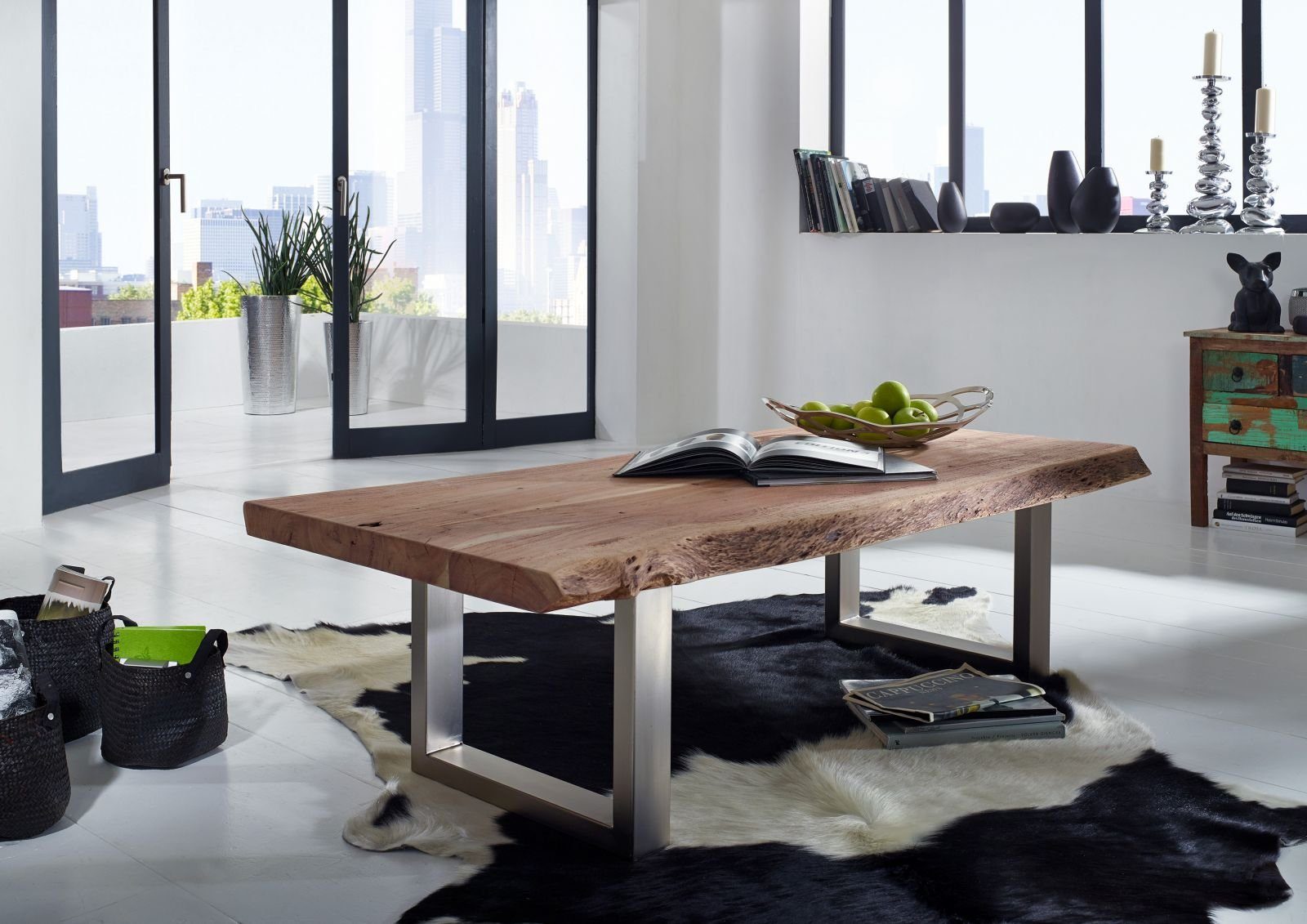 Massivmoebel24 Couchtisch FREEFORM (120x80x45 Akazie)