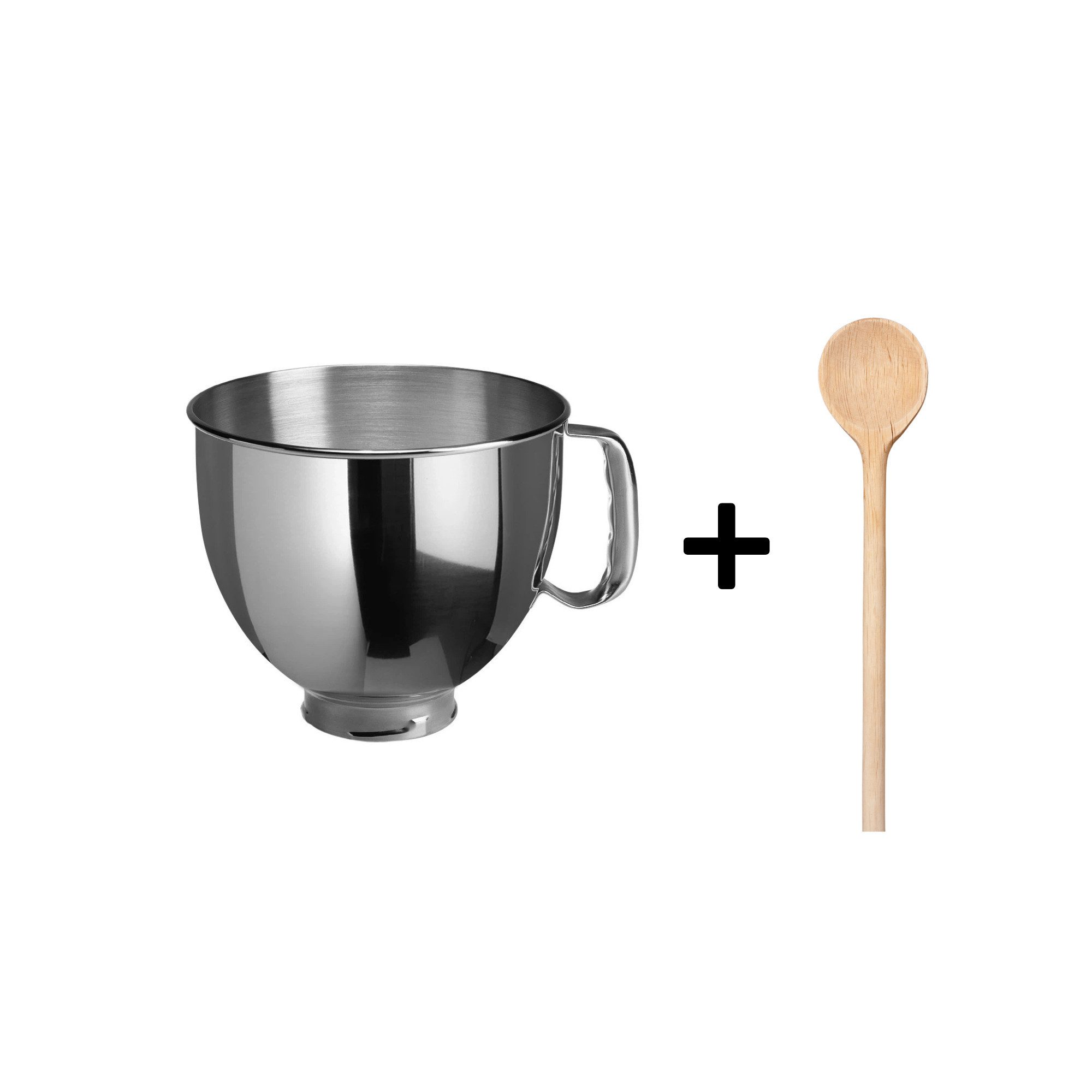 KitchenAid Küchenmaschinenschüssel KitchenAid 4,8 L Edelstahlschüssel 5K5THSBP + gratis Holzlöffel