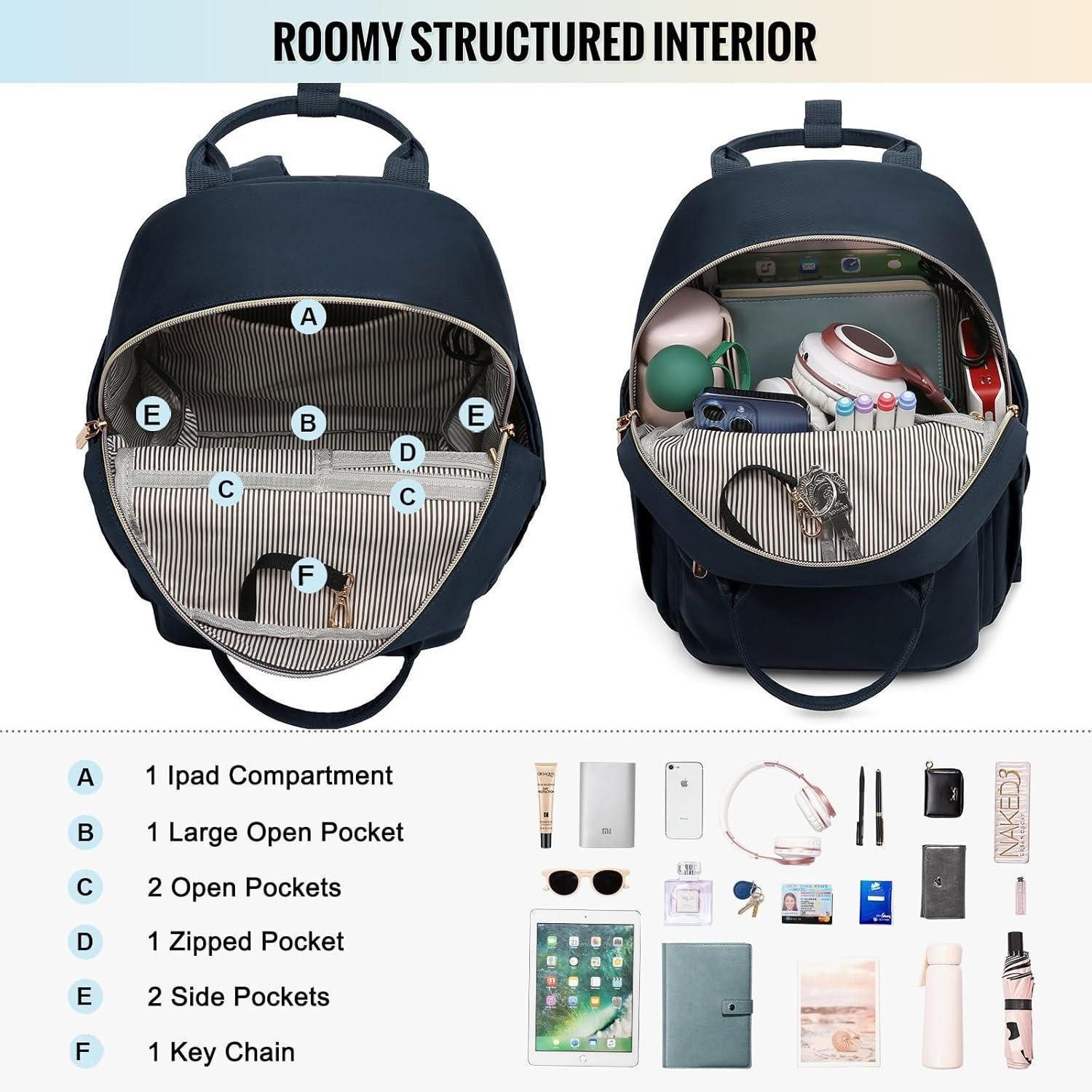 LuxusKollektion Minirucksack Kleiner Damen Rucksack Cityrucksack Handtasche 2 in 1 wasserdicht Mini