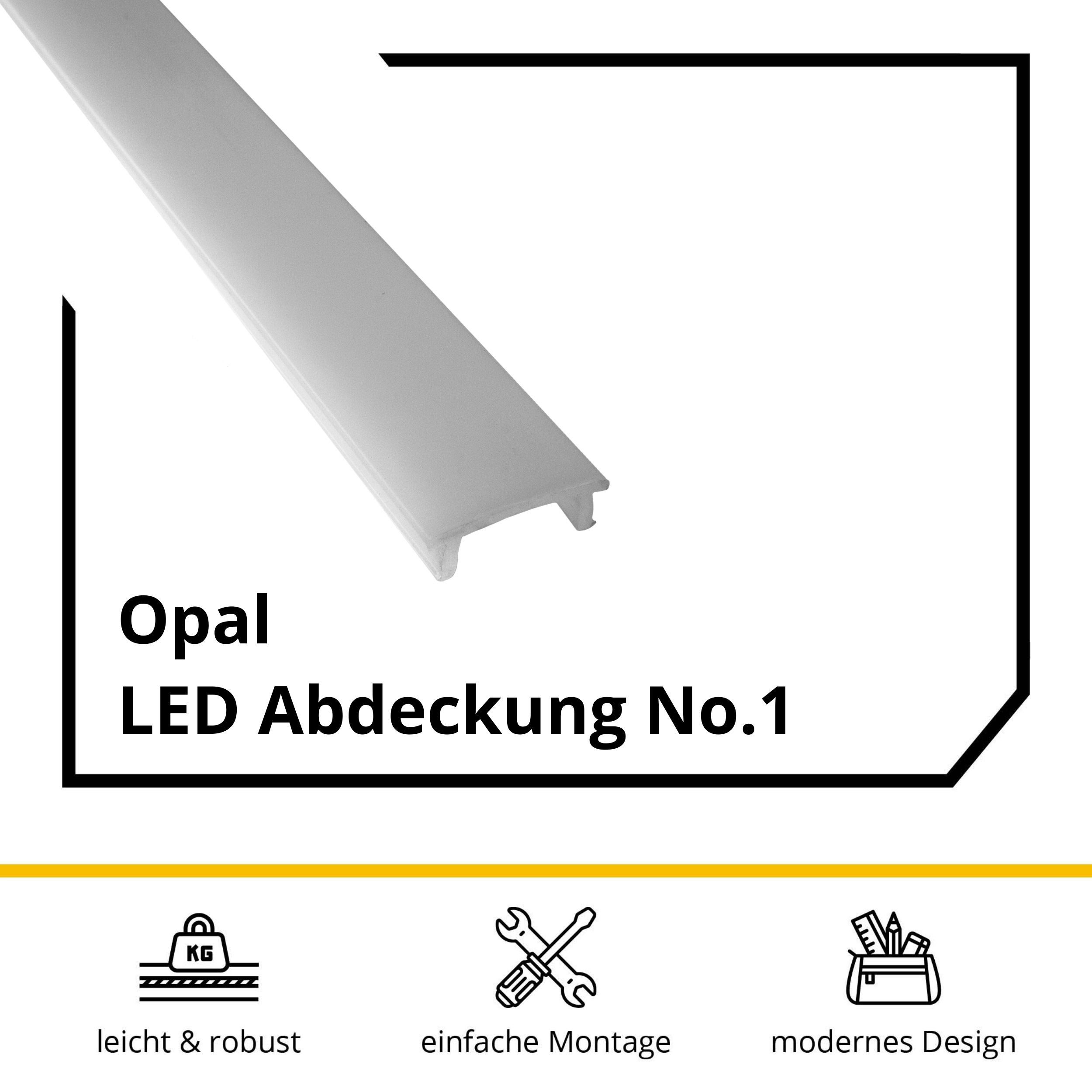 tktrading24 LED-Stripe-Profil LED-Aluprofil Abdeckung No.1 - A17-, A25-, C01-, C02- und F01-Serie – Bild 2 von 5