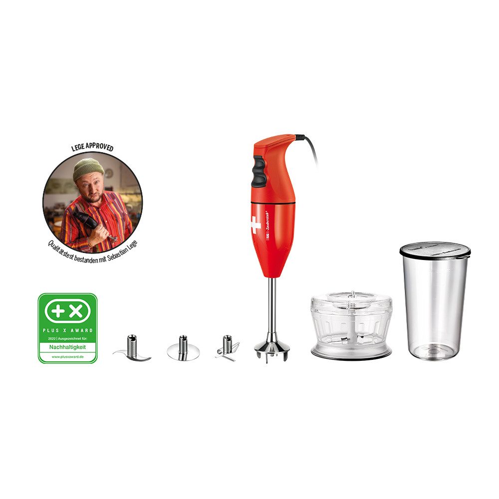 ESGE-Zauberstab Stabmixer Bundle E 120 Select Rot, 120 W, Mit verschiedenen Aufsätzen und Zubehör