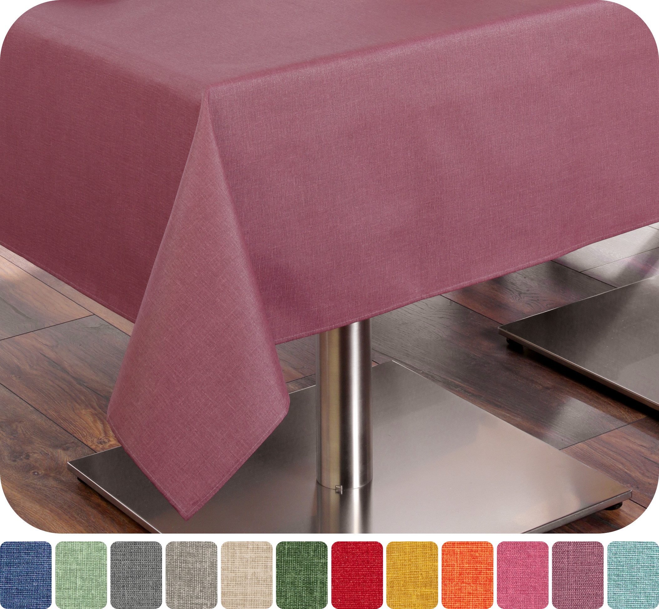 Beautex Tischdecke Leinenoptik wasserabweisend, fleckabweisend und pflegeleicht (1-tlg), Hochwertiger Saum, waschbar bis 40°C, 70% Baumwolle, 30% Polyester