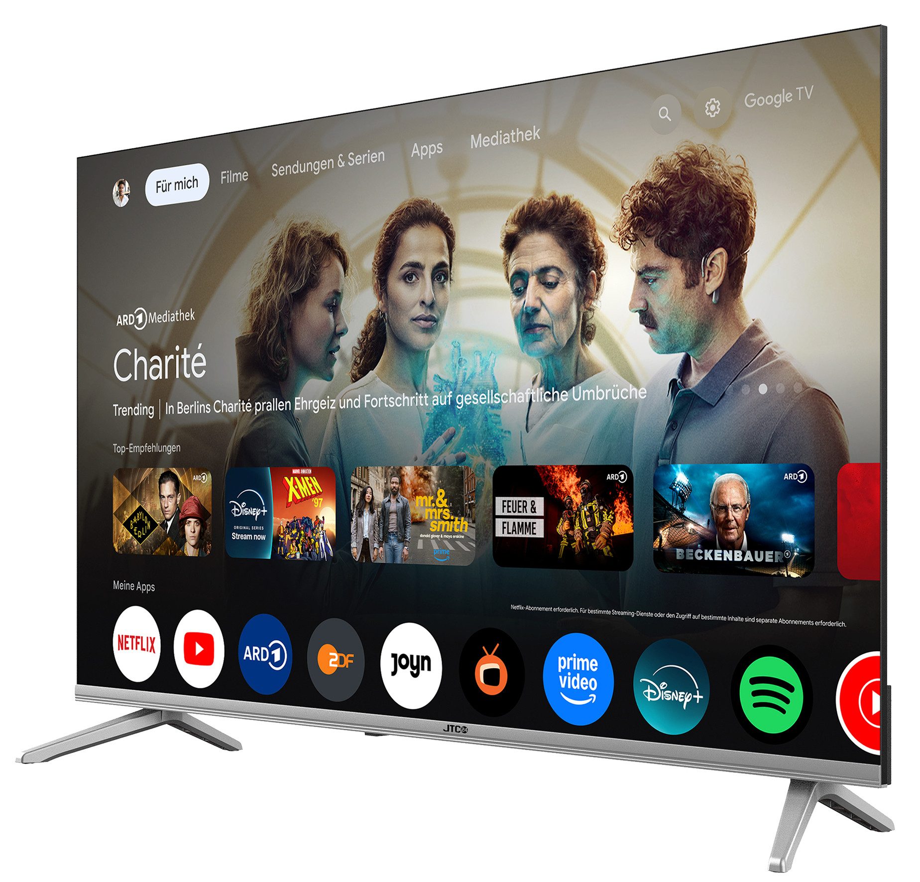 JTC-24 JTCSQ40F39405G QLED-Fernseher (100 cm/40 Zoll, Full HD, Smart-TV, Google TV, 40 Zoll, QLED, Android TV, Sprachsteuerung, Triple Tuner, Bluetooth)