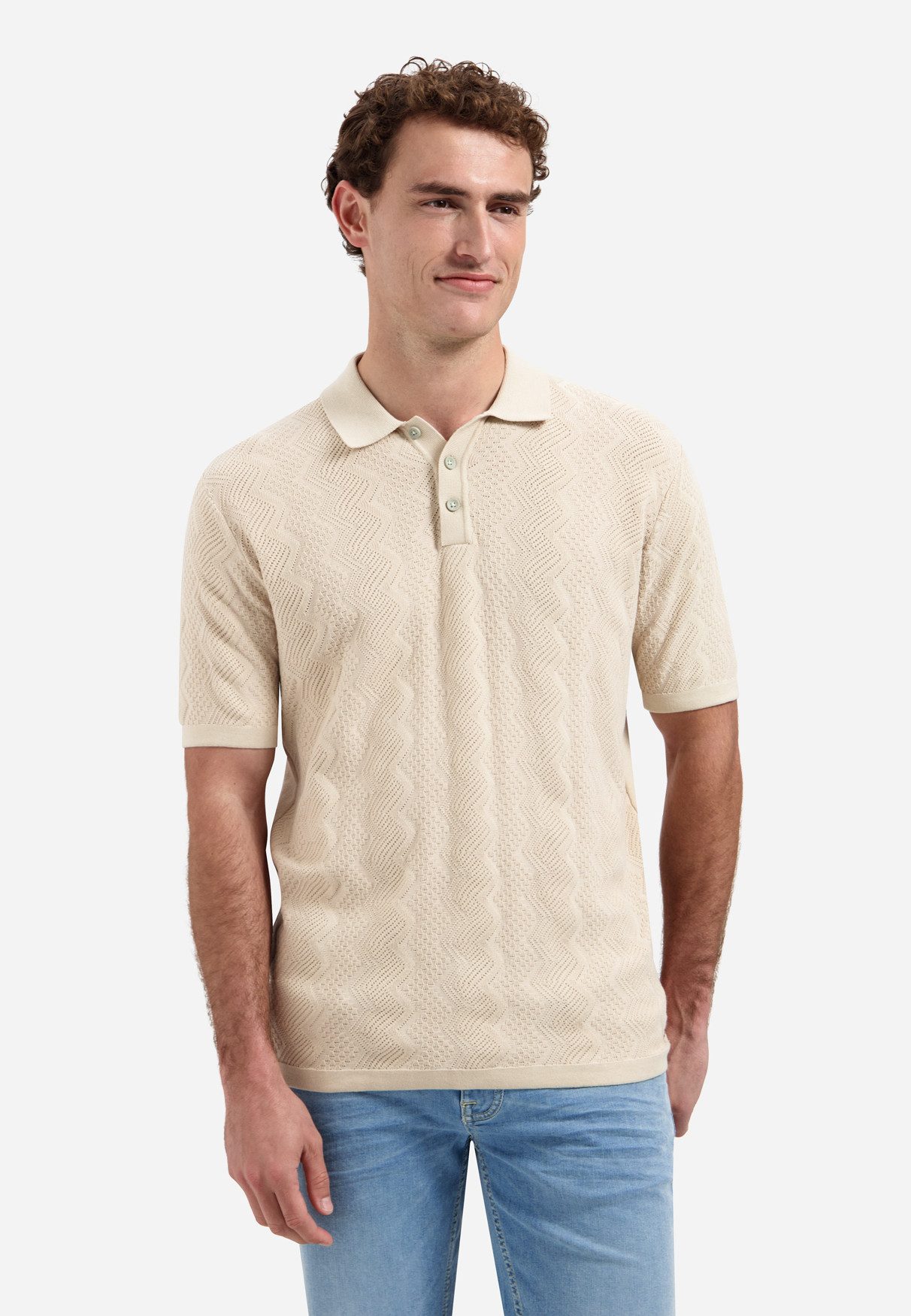 NO EXCESS Poloshirt Pullover Short Sleeve Polo Relief