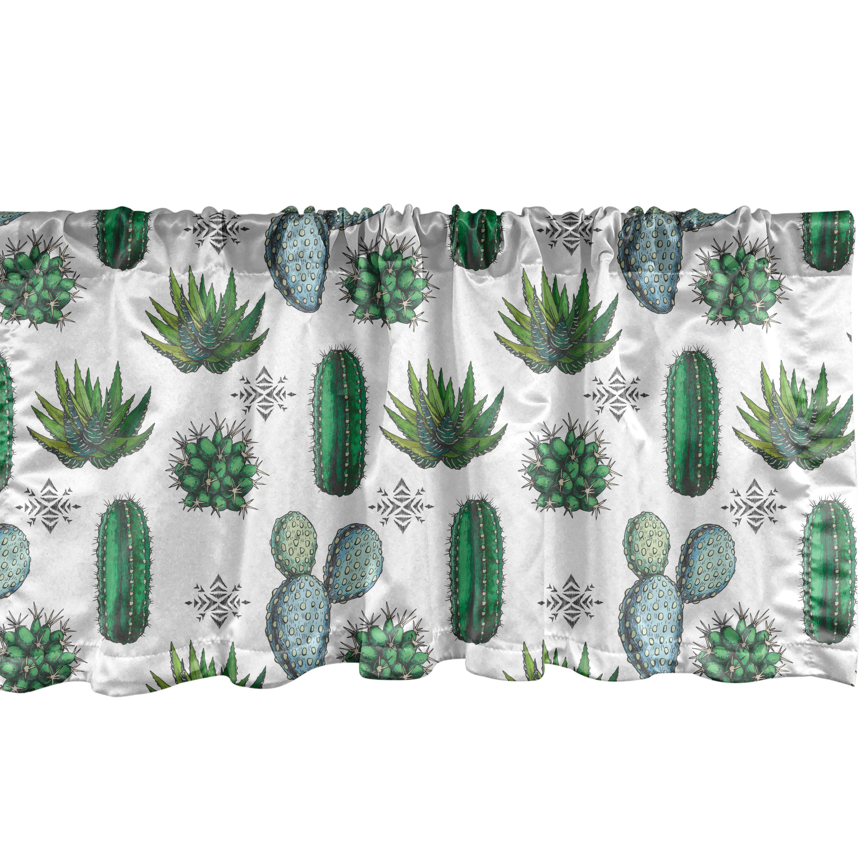 Kaktus-Zimmerpflanzen Microfaser, Abakuhaus, mit Volant Exotische Schlafzimmer Saftig Scheibengardine Dekor für Küche Stangentasche, Vorhang