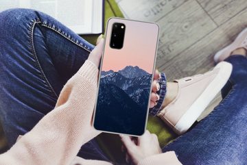 MuchoWow Handyhülle Alpen - Berg - Sonnenuntergang - Schnee, Phone Case, Handyhülle Samsung Galaxy S20, Silikon, Schutzhülle