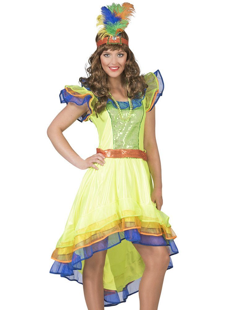 Funny Fashion Kostüm Brasilianerin Leticia Kostüm für Damen - Brasilien Samba Kleid für Karneval Mottoparty oder Showauftritte