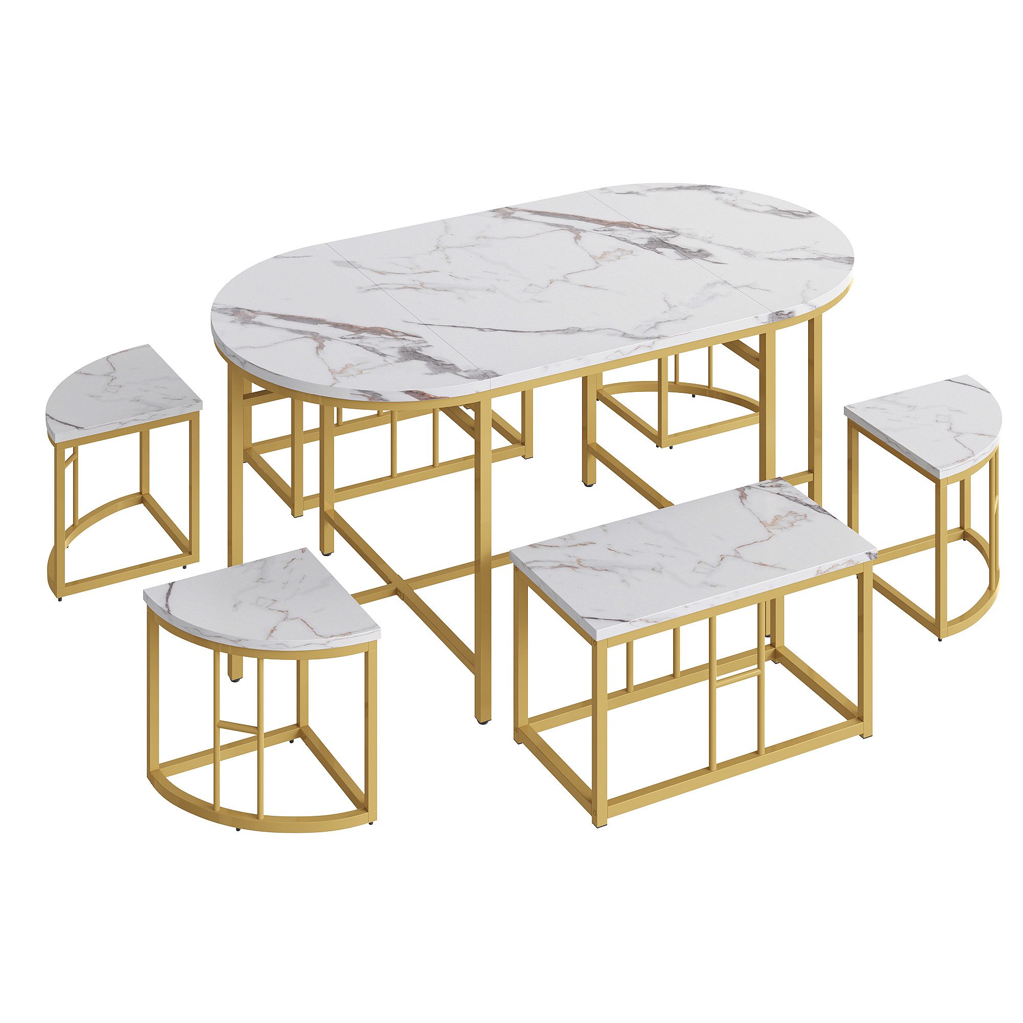 OKWISH Essgruppe, (1 Tisch, 4 Hocker günstig online kaufen