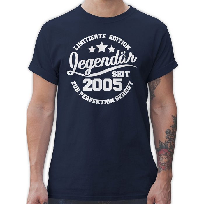 Shirtracer T-Shirt Legendär seit 2005 - weiß - 18. Geburtstag - Herren Premium T-Shirt tshirt 2005 - shirt zum 18 - t-shirt 18. geburtstag herren