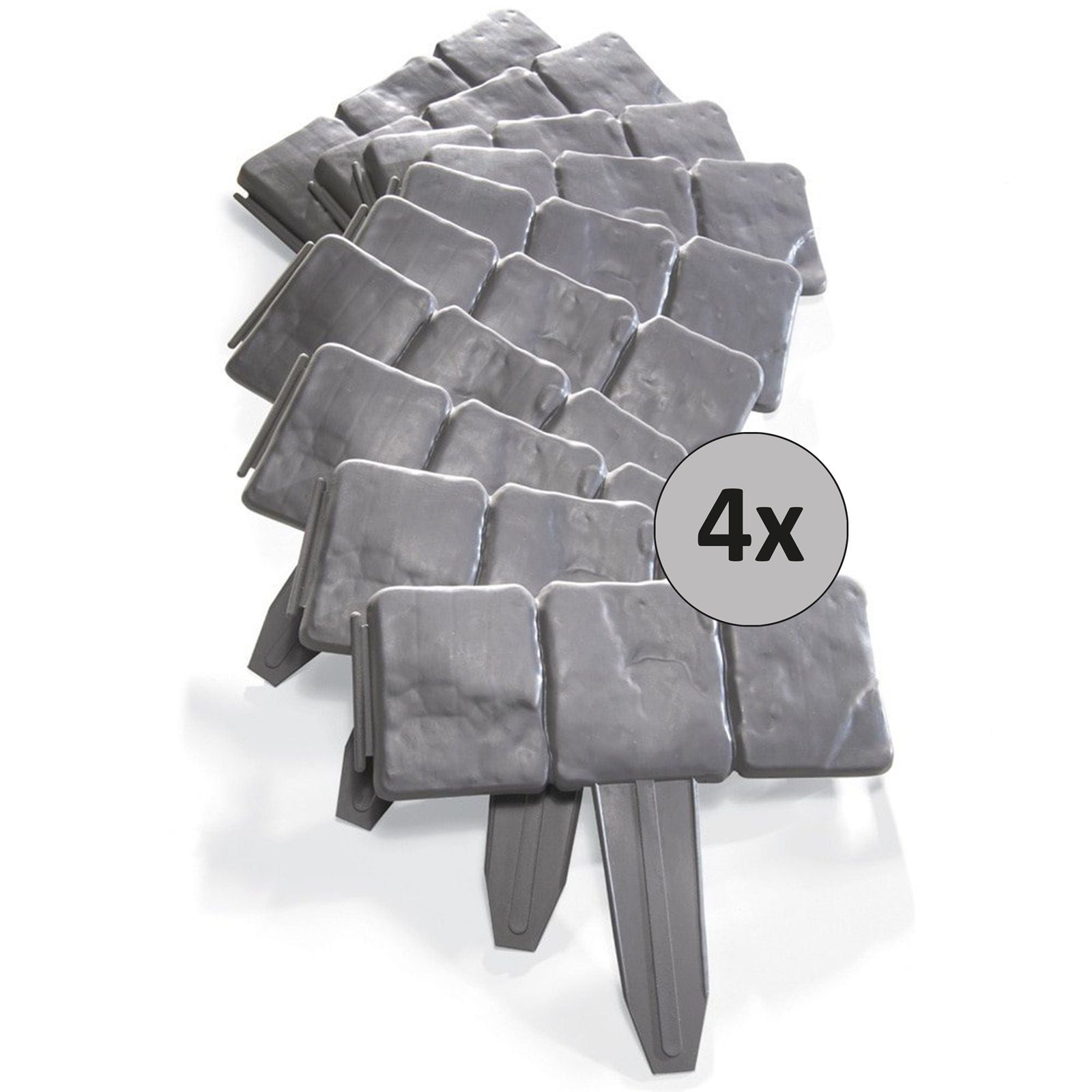 HTI-Living Rasenkante Rasenkante Steinoptik Nessa, LxH: 25x23 cm, Set, 40 Module, Beeteinfassung