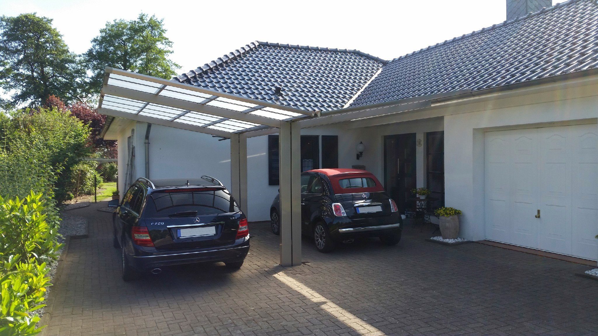 548x495 cm, 60 240 Doppelcarport Typ BxT: cm Aluminium Y-Edelstahl-Look, Linea Ximax Einfahrtshöhe,