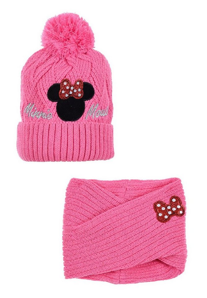 NEU Mädchen ♥ Disney Minnie Maus Winterset 3 teilig Schal Handschuhe Mütze