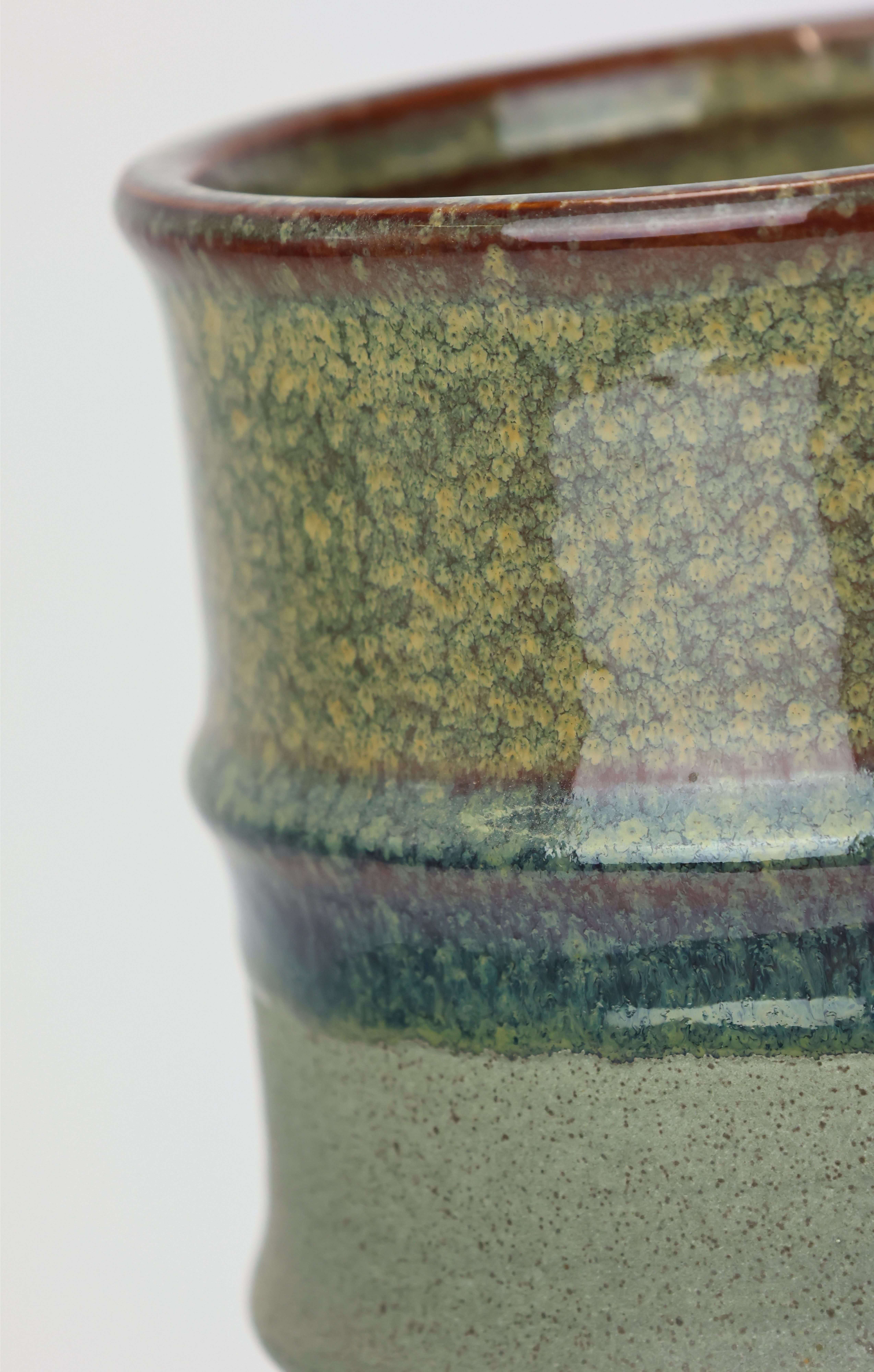 I.GE.A. Dekovase Blumenvase aus Keramik, geriffelt, Zylinderform, matt glänzend (1 St), Keramikvase, Dekoration, Vase für Blumen, Zweige und Kunstblumen