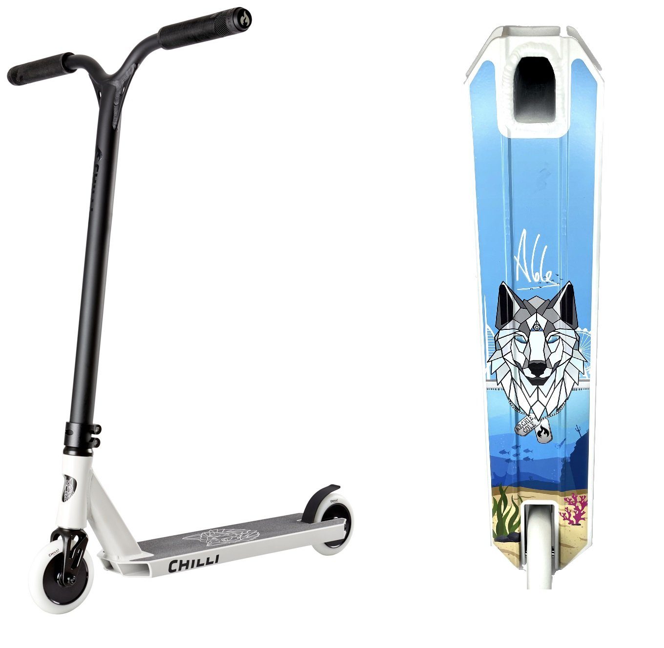 Chilli Stuntscooter »Chilli Pro Archie Cole StuntScooter H=86,5cm weiß