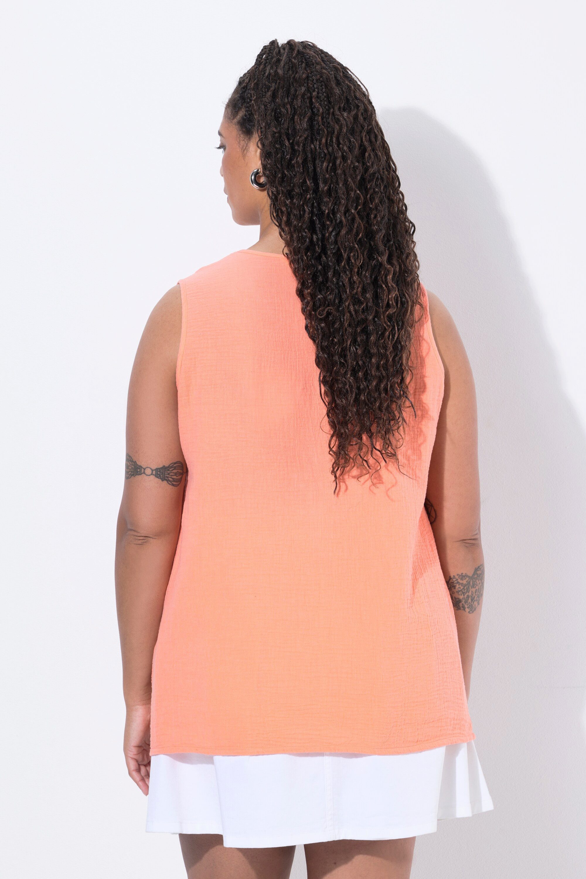 Angel of Style Spitzenbluse Blusentop A-Linie Musselin