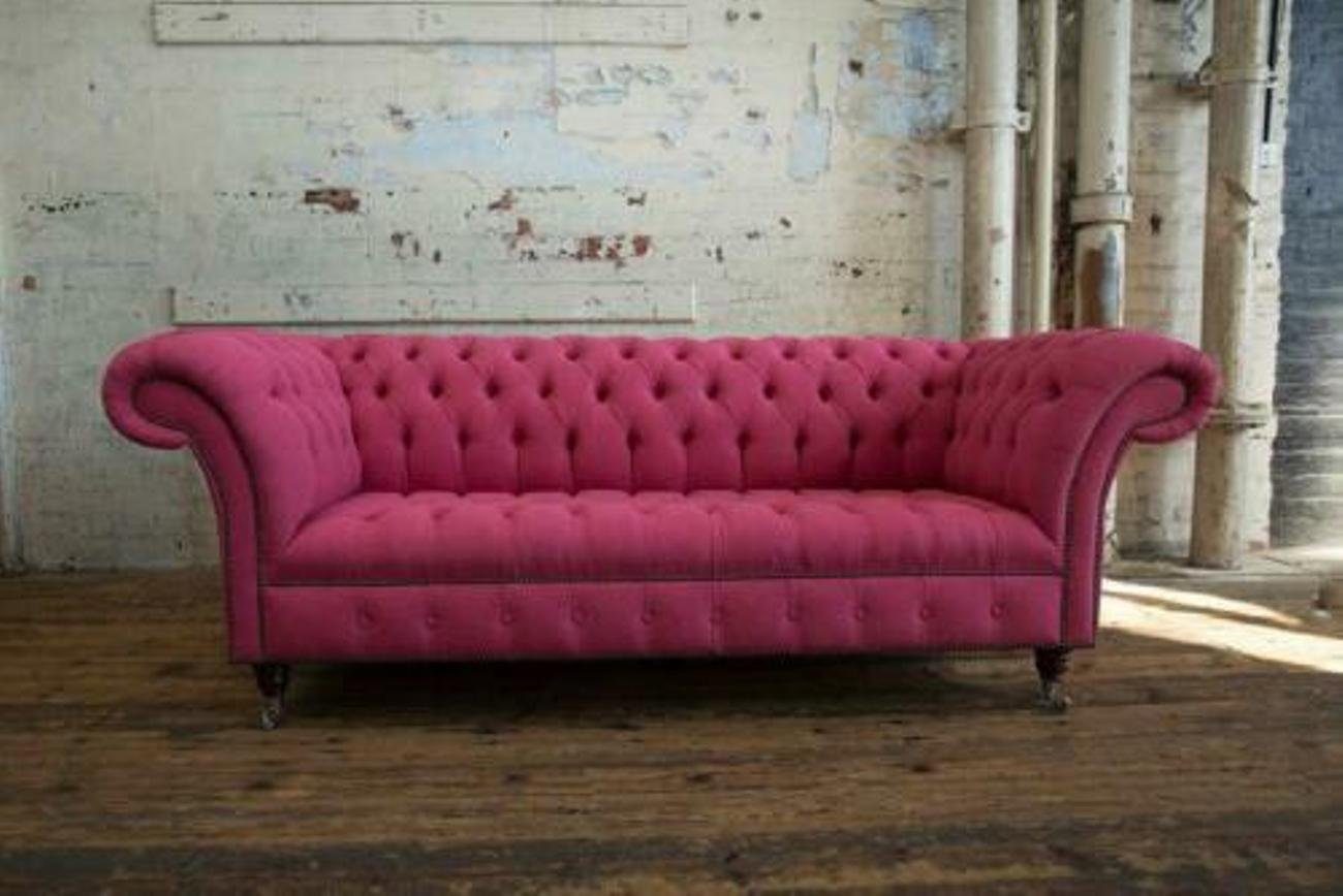 Pinke Designer 3 3-Sitzer Sofas Sofa Polster Europe Textil, in Made JVmoebel Couchen XXL Couch Sitzer