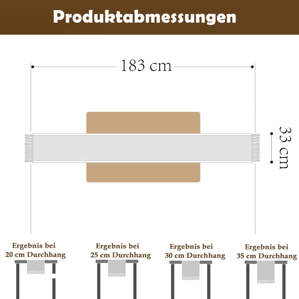 AFKSMILE Tischläufer Tischläufer mit Handquasten, Mode Boho Abwaschbar Tisch Dekoration, Quasten Tischläufer für Heimdekoration Partys, Esszimmer-Dekorationen – Bild 2 von 5