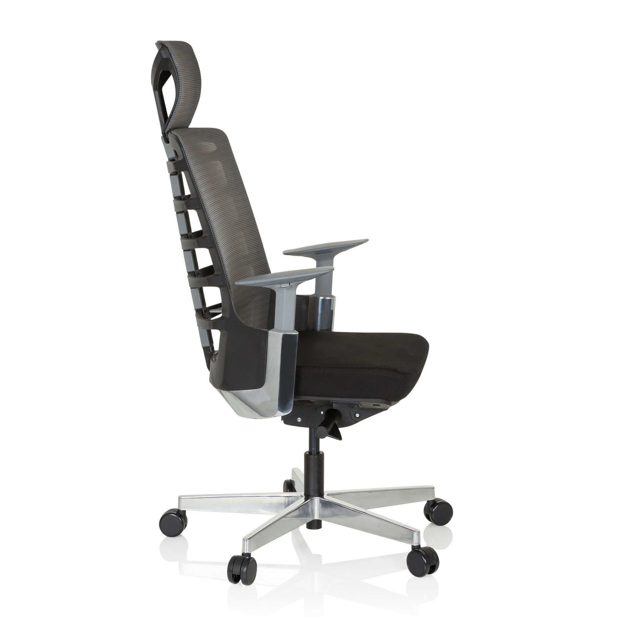 High Drehstuhl hjh SKARIF (1 St), End ergonomisch Stoff/Netzstoff Schreibtischstuhl Schwarz/Grau Bürostuhl OFFICE