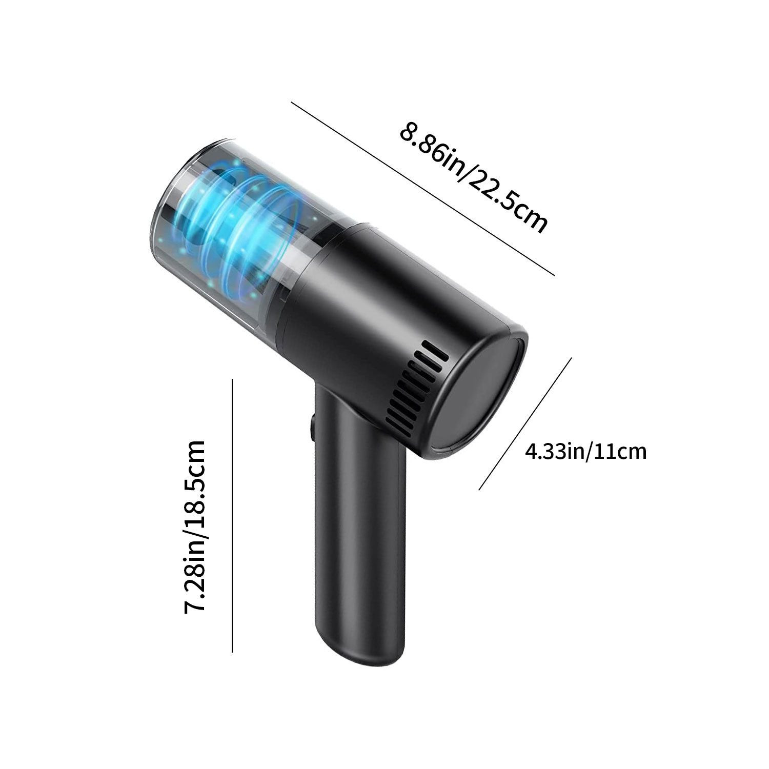 REDOM Akku-Handstaubsauger Mini Staubsauger tragbarer Autostaubsauger, 120,00 W, Beutellos, 6000Pa mit Fugendüse Bürste Schlauch 4000mA-Akku HEPA-Filter