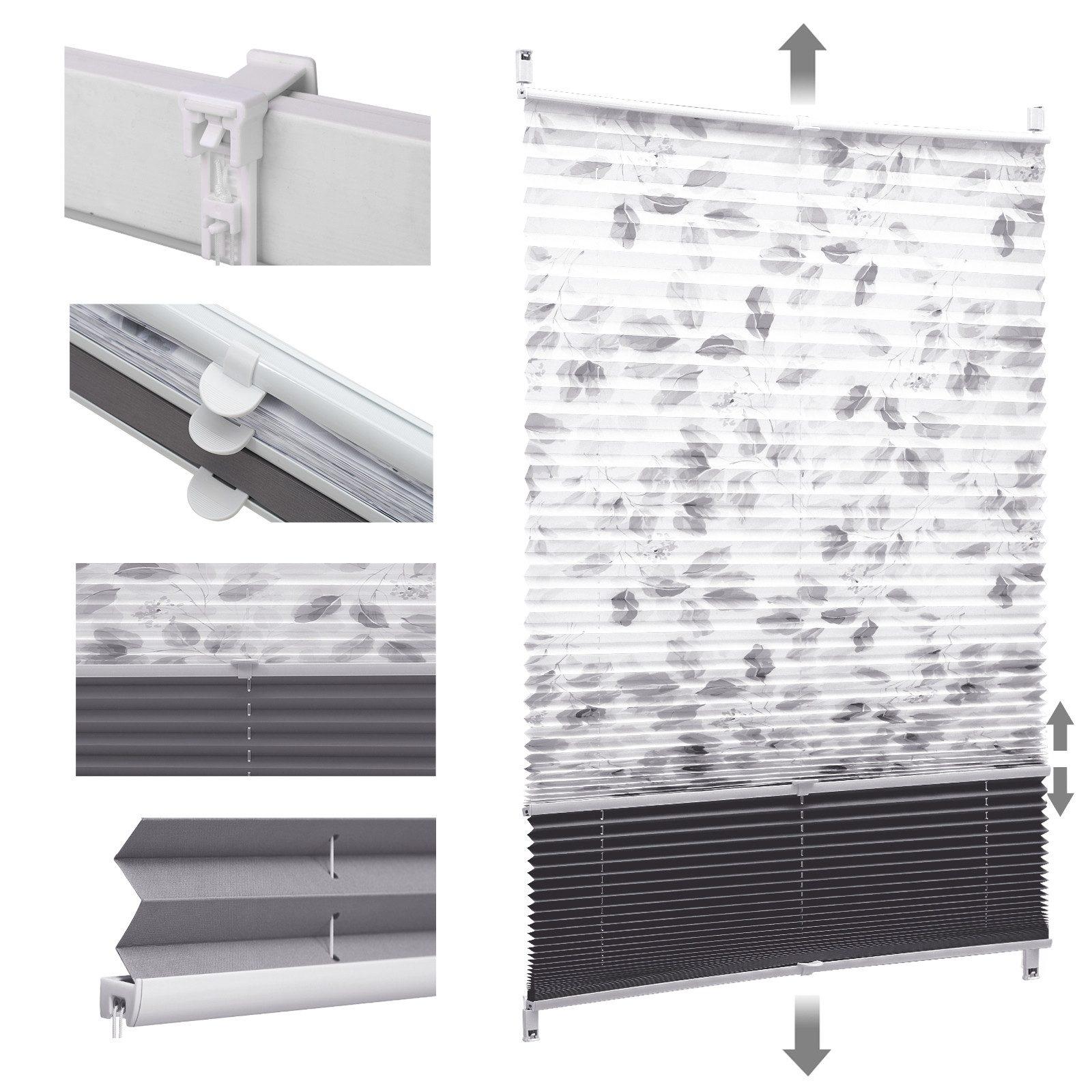 Sekey Plissee Day+Night Doppelplissee Verdunkelung ohne Bohren verspannt Li günstig online kaufen