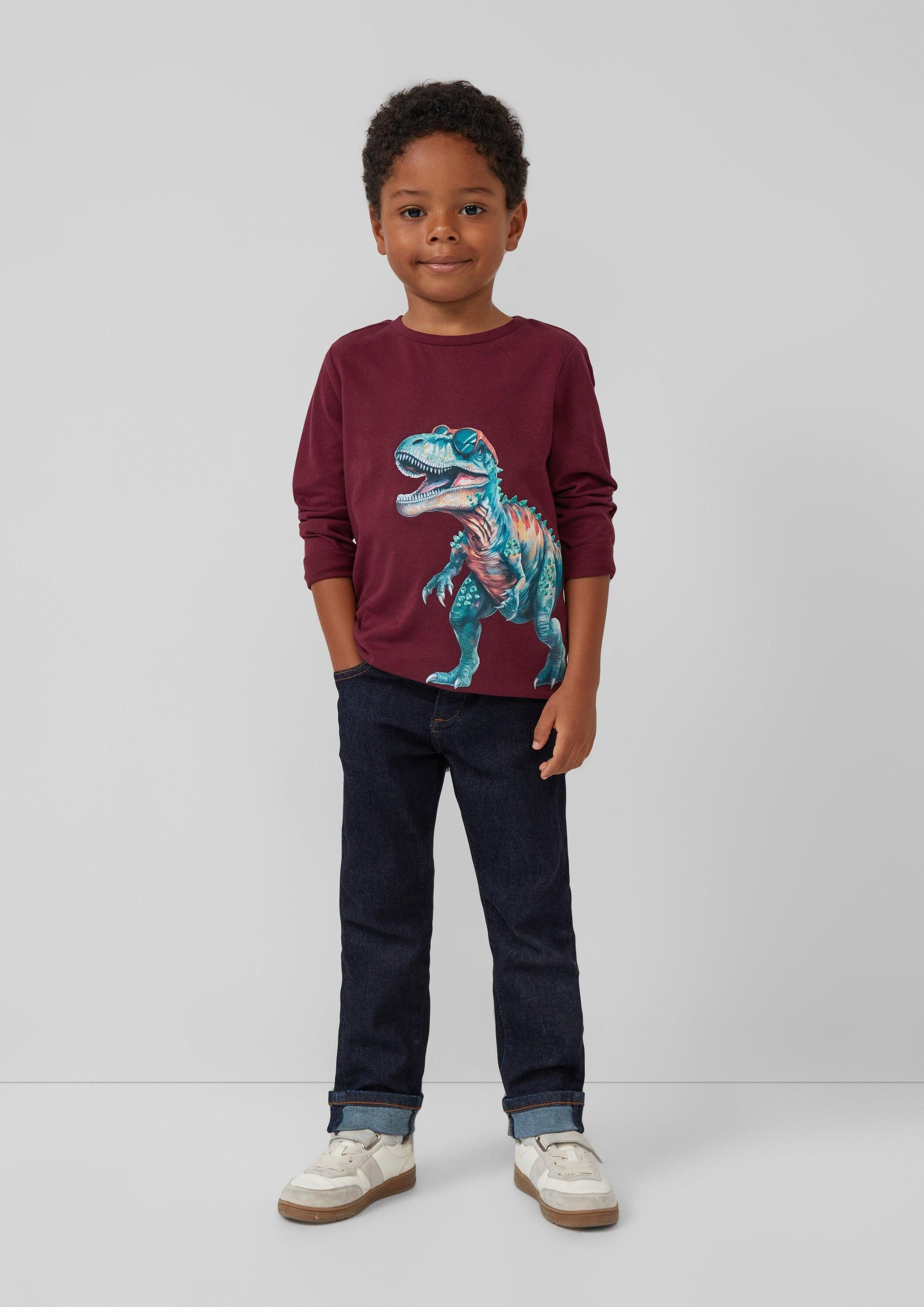 s.Oliver Langarmshirt T-Shirt Longsleeve mit Fotoprint und 3D-Effekt