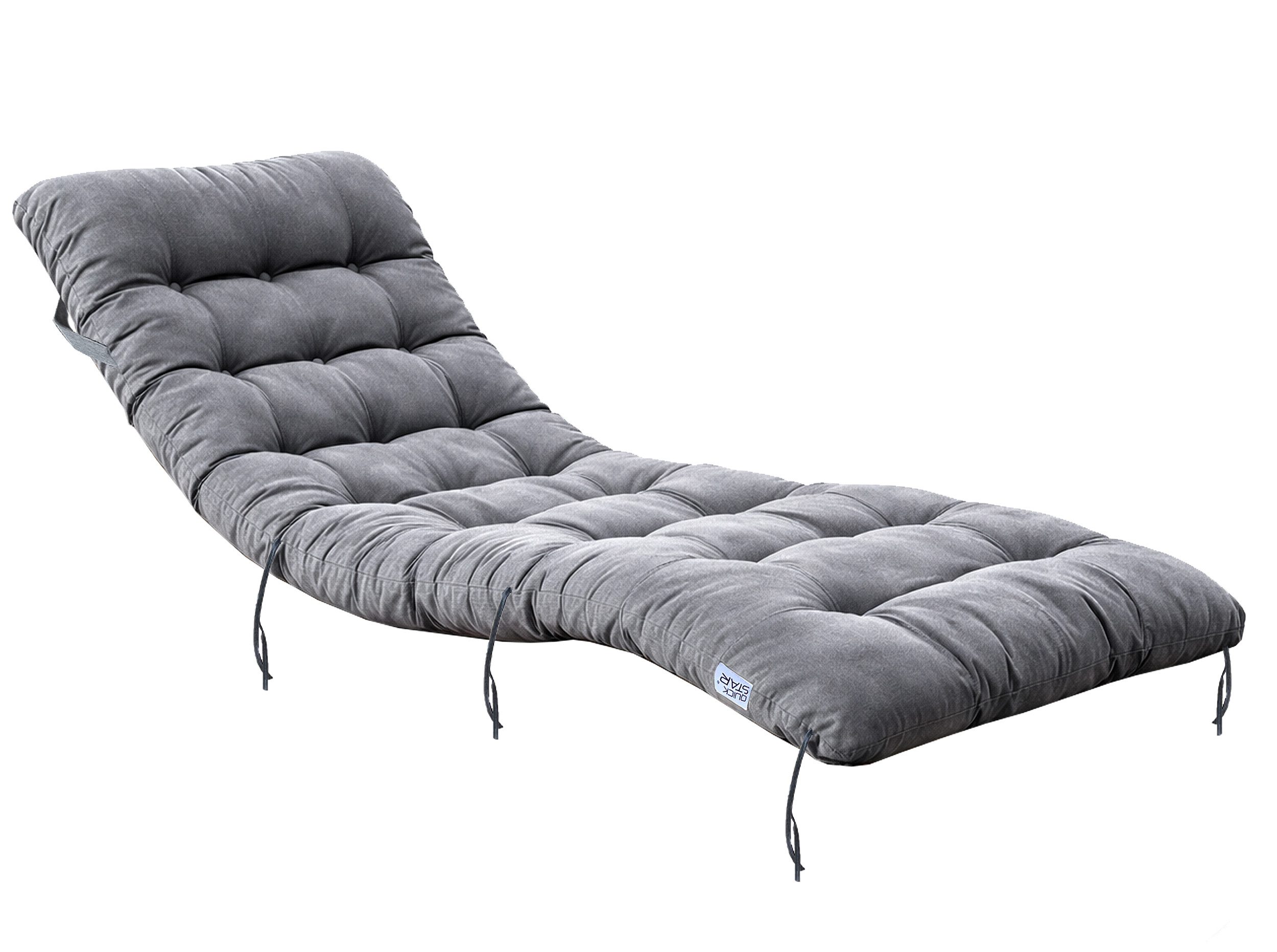 Quick Star Auflagekissen Liegestuhl Auflage - Anthrazit / Hellgrau
