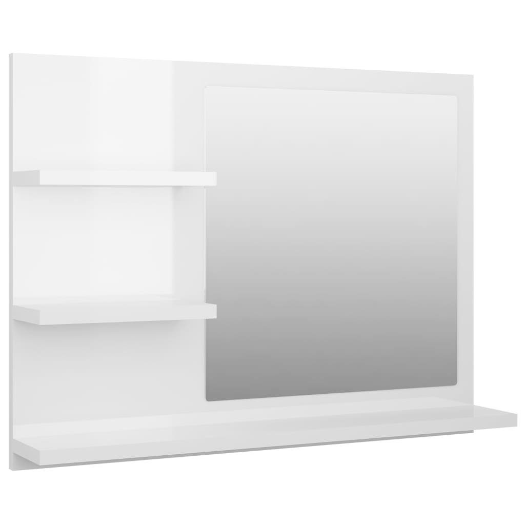 vidaXL Badspiegel Badspiegel Hochglanz-Weiß 60x10,5x45 cm Holzwerkstoff (1-St)