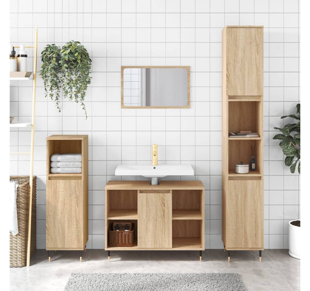 Thumbnail - vidaXL Waschtisch Badschrank Sonoma Eiche 80x33x60 cm Spanplatte