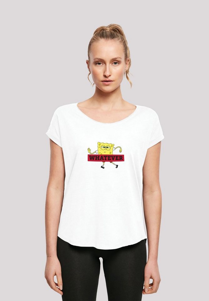 F4NT4STIC T-Shirt Spongebob Schwammkopf WHATEVER Damen,Premium Merch,Lang, Longshirt,Bedruckt, Sehr weicher Baumwollstoff mit hohem Tragekomfort
