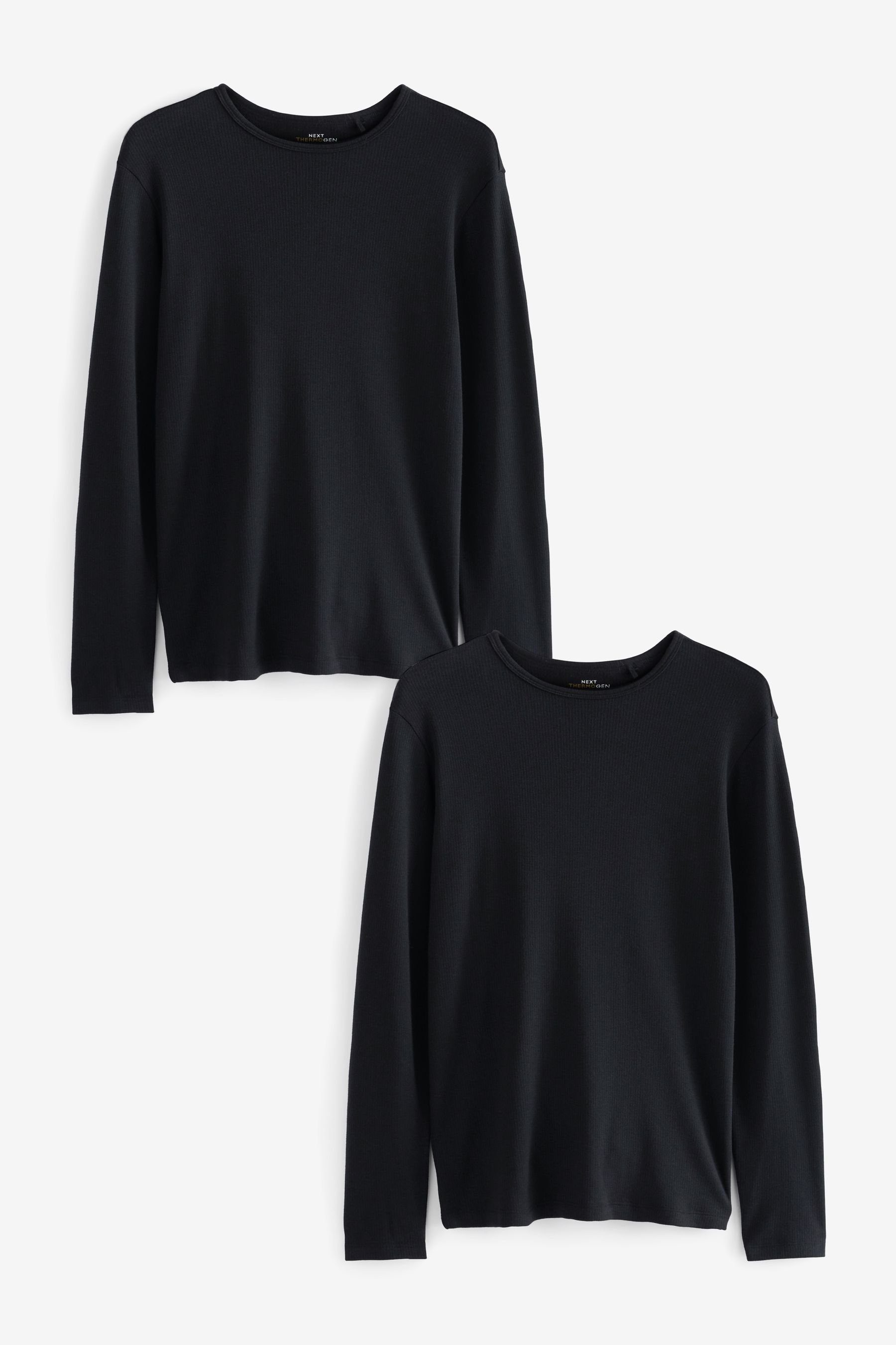 Next Thermounterhemd Langärmliges Thermoshirt - 2er-Pack (2-St) Black