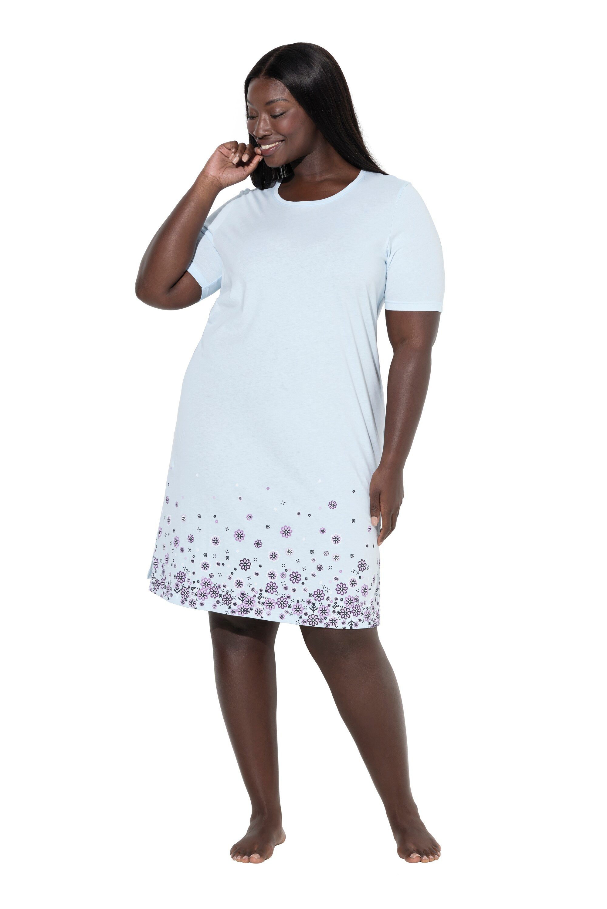 Ulla Popken Bigshirt Bigshirts 2er-Pack Blüten Rundhals Halbarm günstig online kaufen