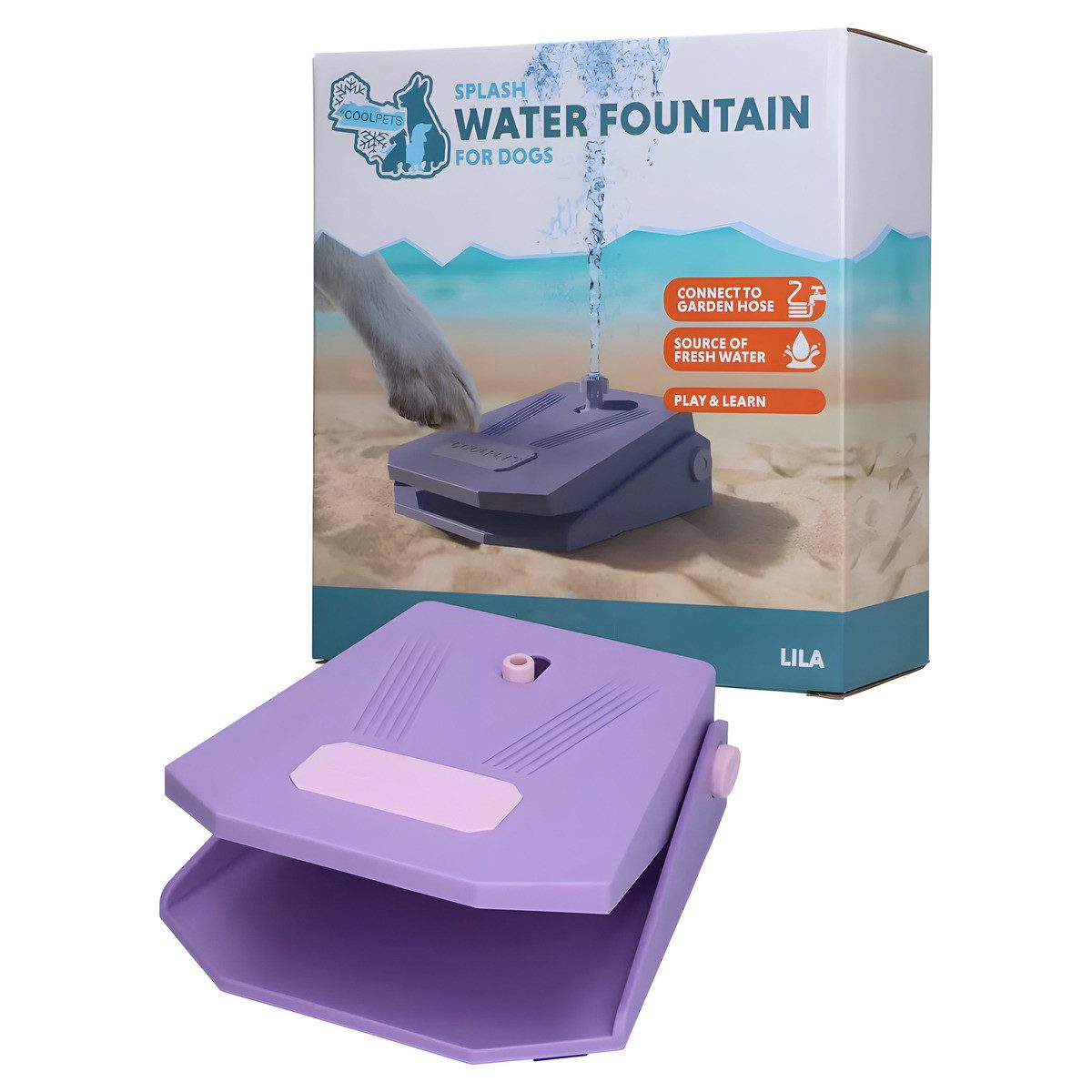Holland Animal Care Hundepool Wasserfontäne Splash Water Fountain lila
