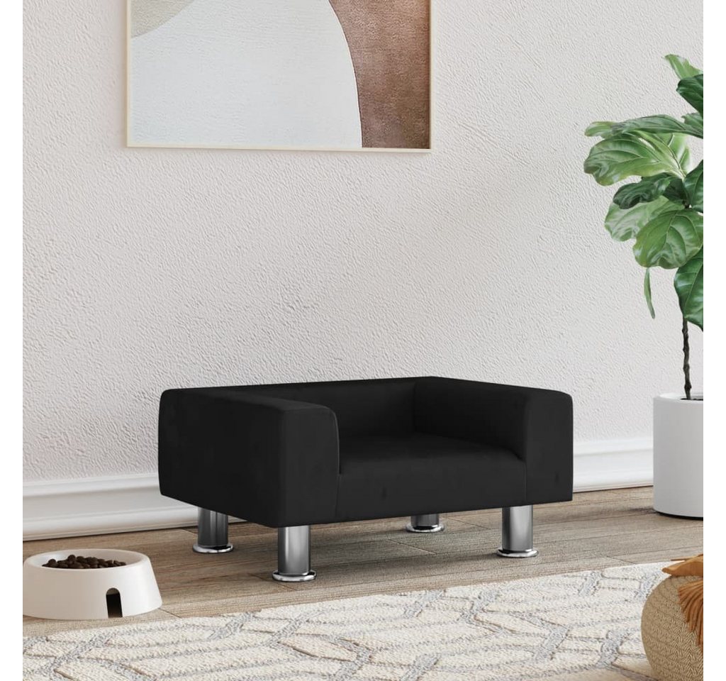 Thumbnail - vidaXL Tierbett, Hundebett Schwarz 50x40x26,5 cm Samt