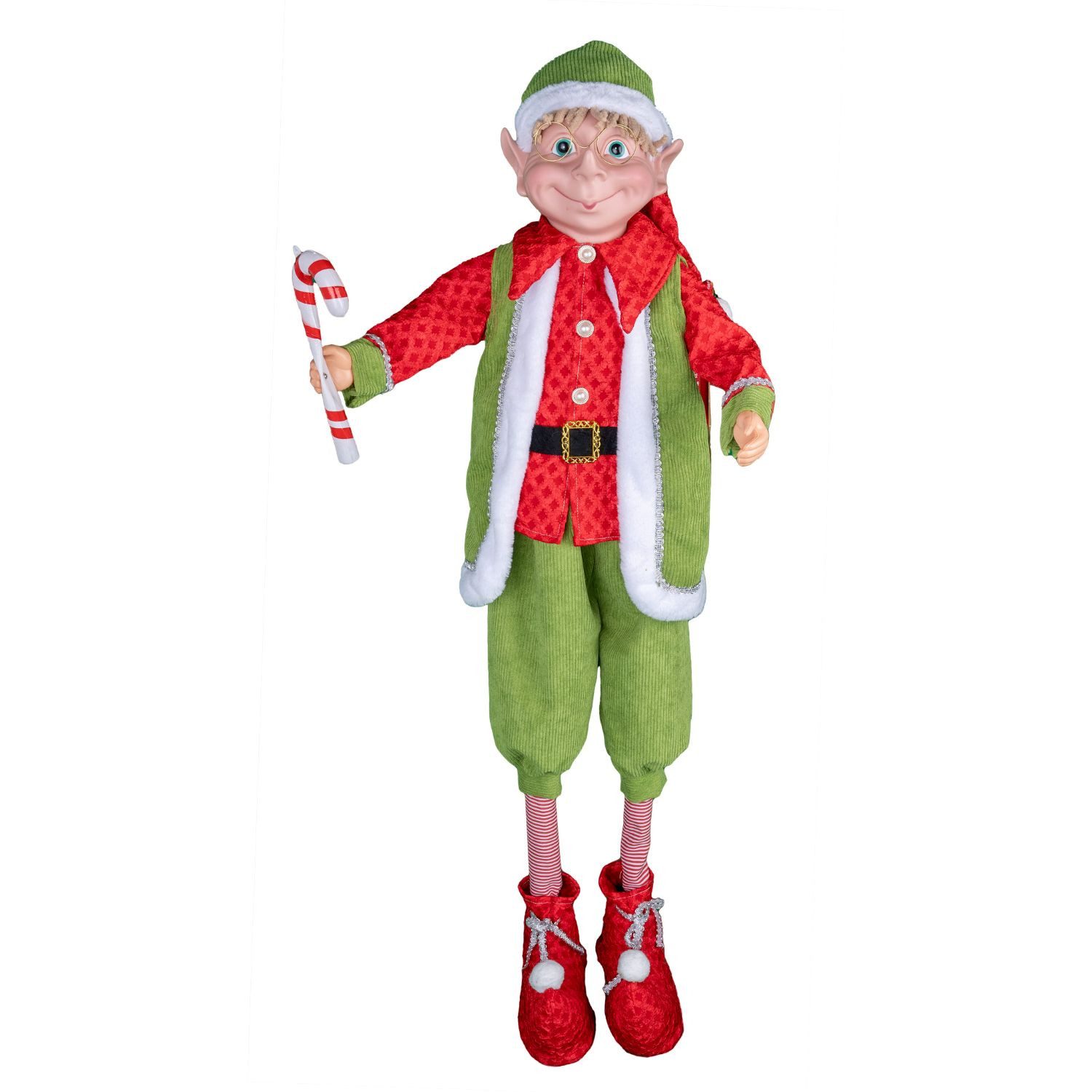 Funny Fashion Dekoobjekt Dekofigur 'Weihnachtself' mit Bewegung 110 cm