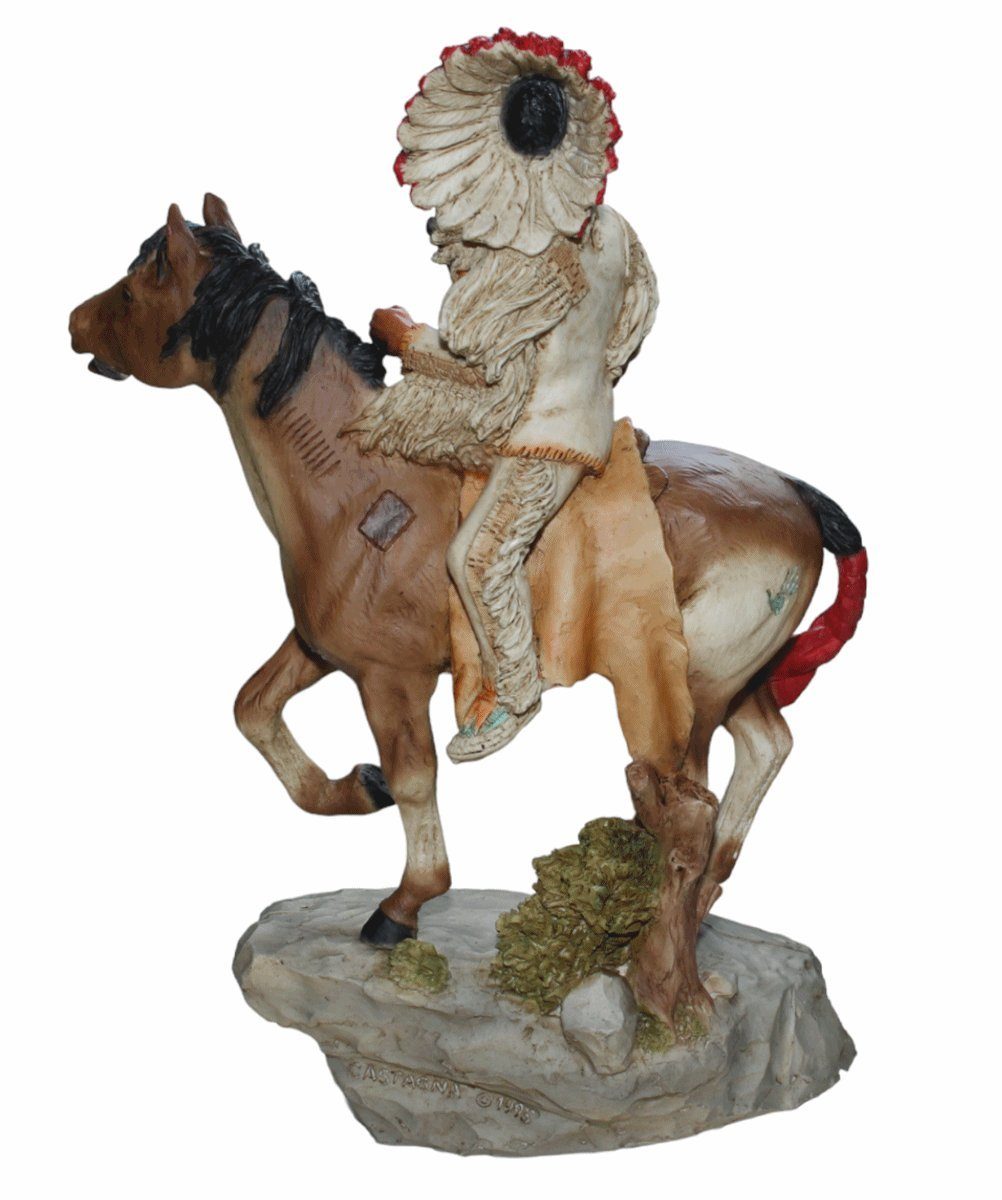Native Figur cm Dekofigur American auf H White Pferd 21 Castagna reitend Quiver Castagna