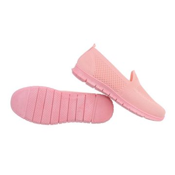 Ital-Design Damen Low-Top Freizeit Slipper Flach Sneakers Low in Rosa