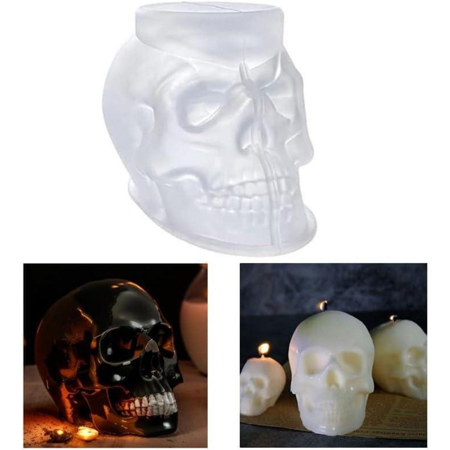 LuxusKollektion Formkerze Silikonform 3D Schädel Kerze Epoxidharz Gießform 1Pc Groß Totenkopf