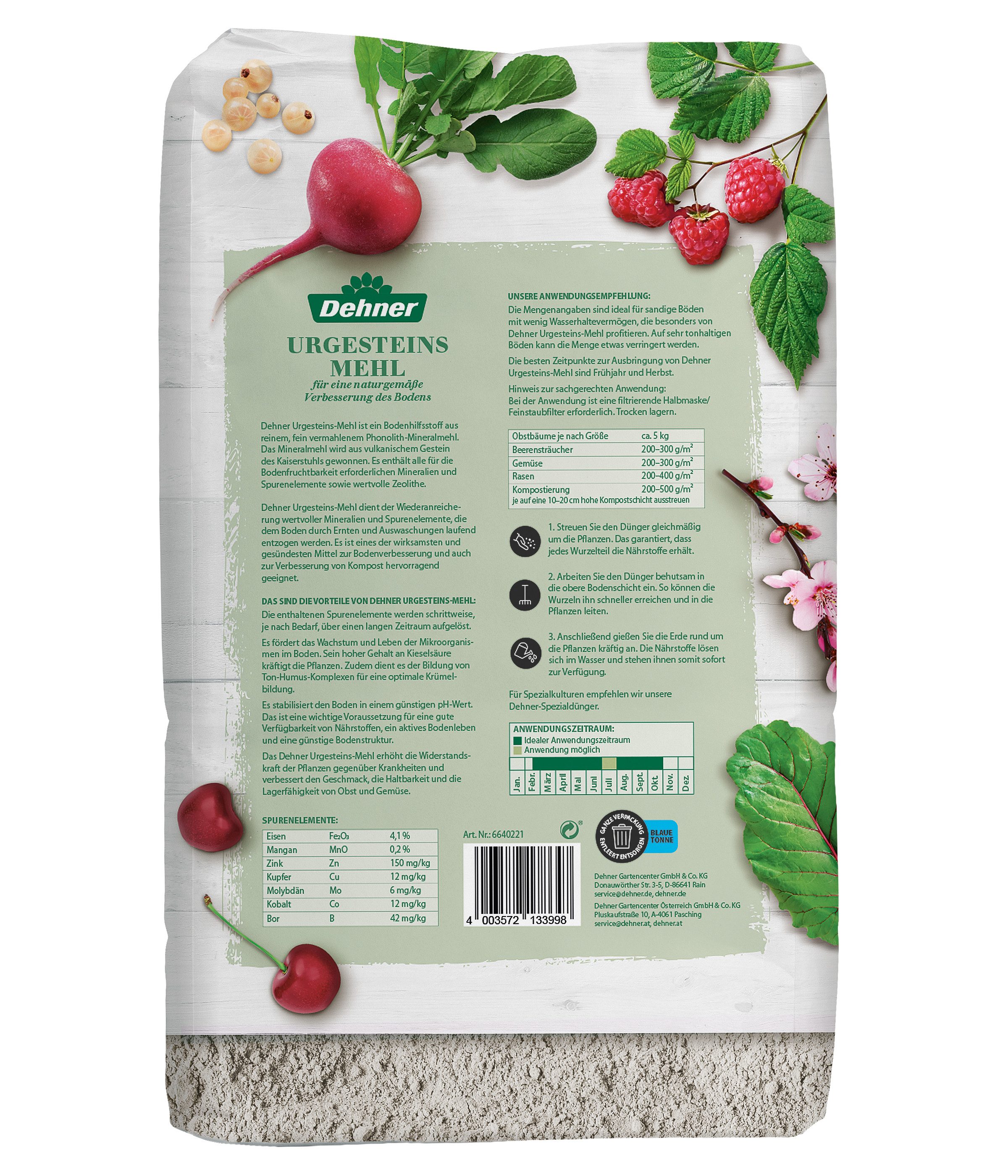 Dehner Kompostbeschleuniger Urgesteinsmehl, für natürliche Bodenfruchtbarkeit 50 m², fördert aktives Bodenleben, stabilisiert den pH-Wert