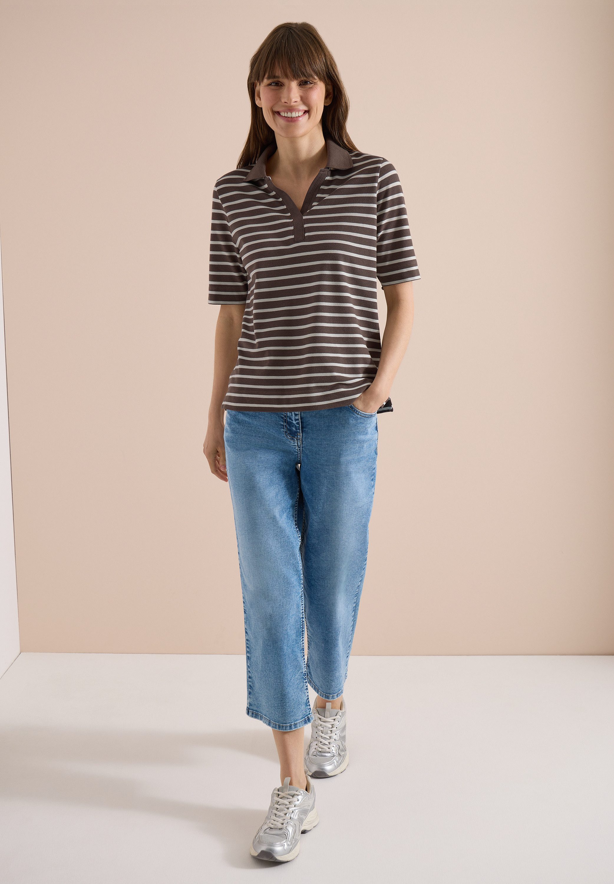 CECIL Poloshirt im Streifen-Design