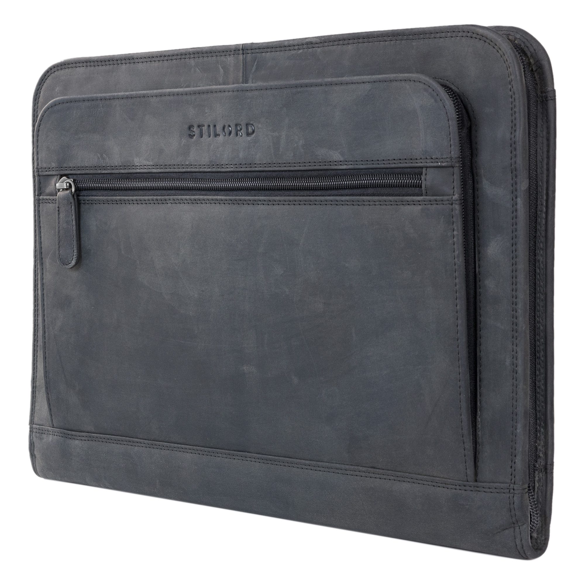 STILORD Konferenzmappe "Elton" Dokumententasche Leder Konferenzmappe Schreibmappe 13,3 Zoll