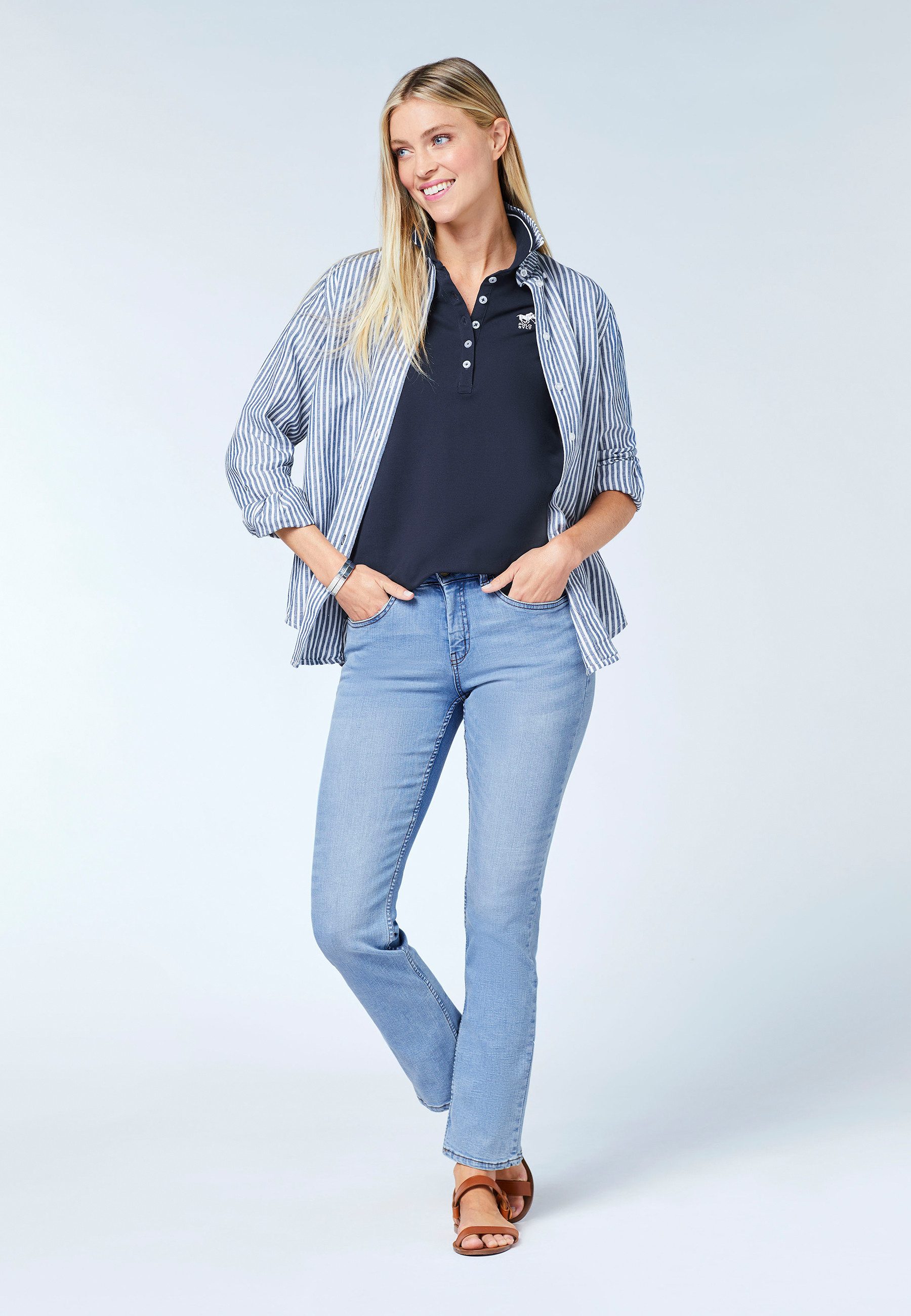 Polo Sylt Straight-Jeans mit entspannter Passform (1-tlg)