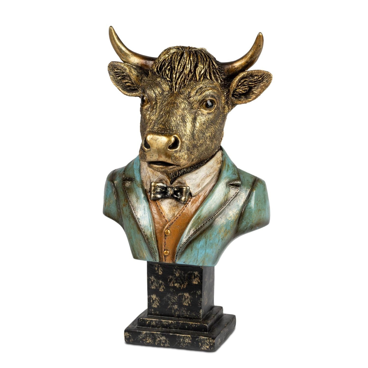 formano Dekofigur Tiere, auf Sockel, Antikgold, Motiv: Kuh